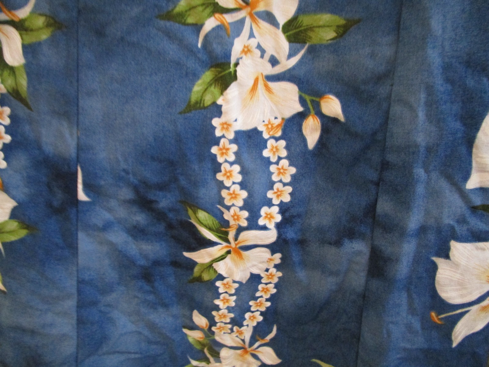 Vintage Jade Fashions 80’s Hawaiian Style Blue Floral Midi Dress Size L