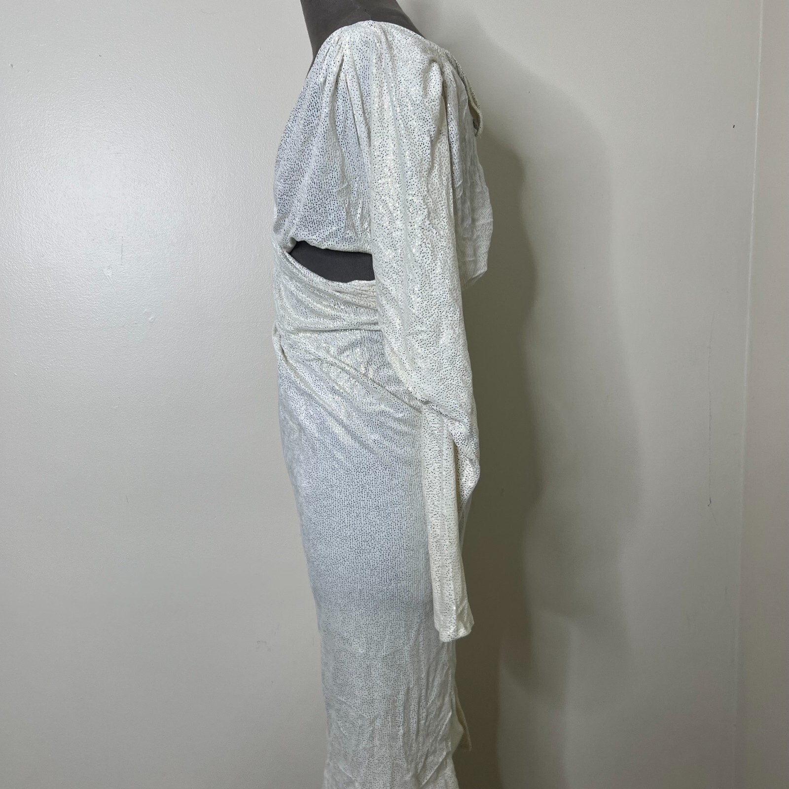 Vintage Moselle Beverly Hills Dress Size 2 Metallic Sparkle Cream Gold