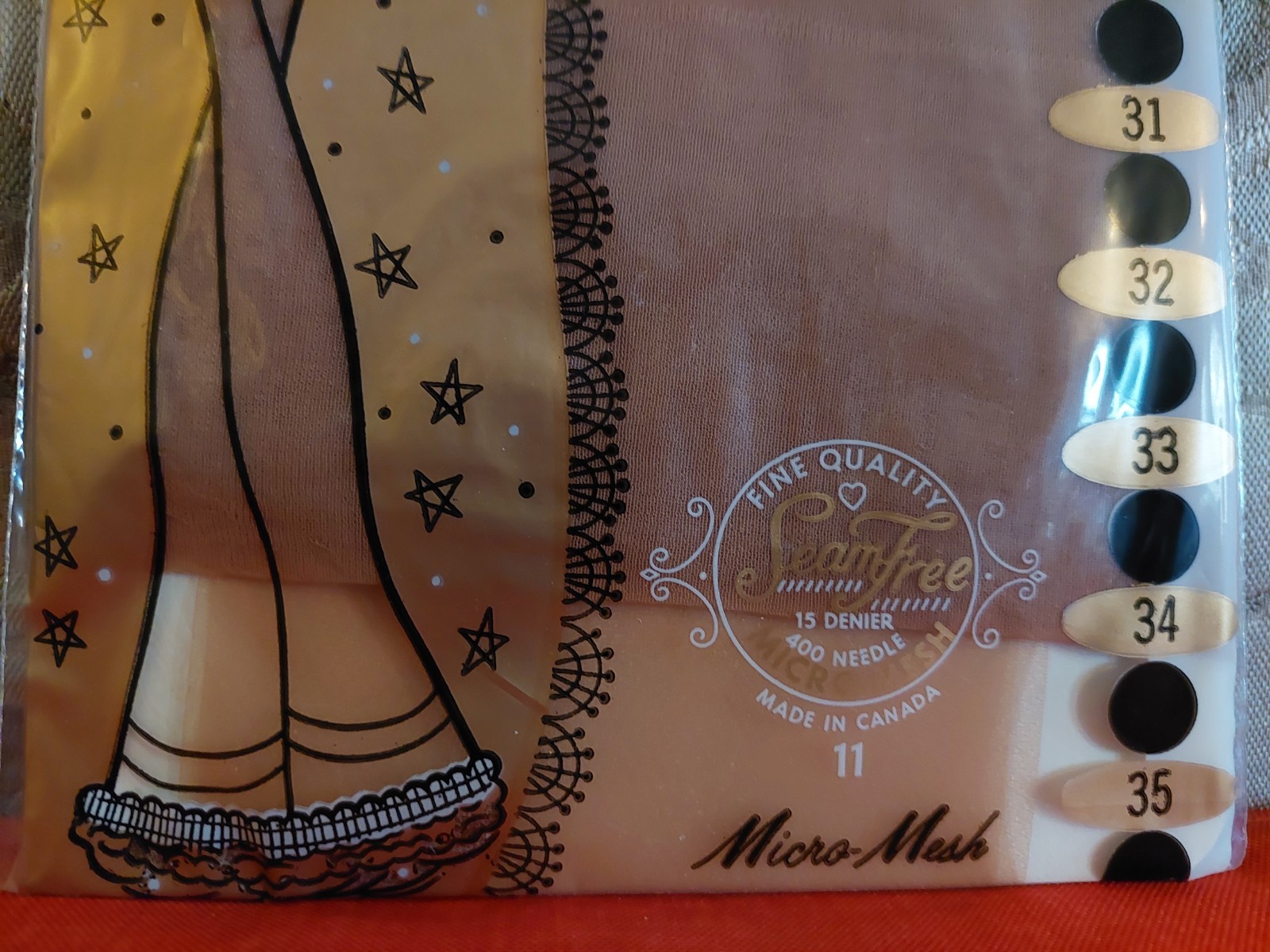 Vintage Pantyhose😂 Rare Majestic Stockings Color Suntan Size 11 BOTW1