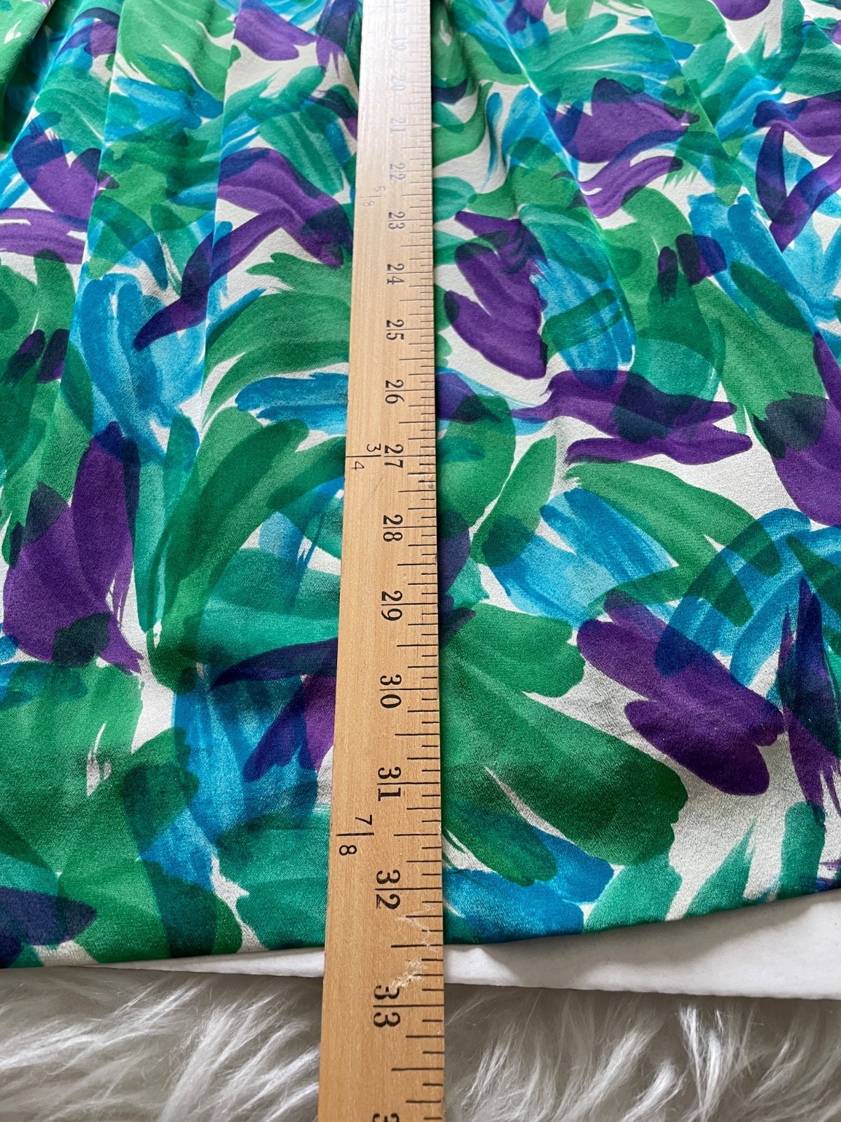 Vintage Miss O Oscar de la Renta Silk Blouse and Skirt Size 4 Pockets Floral