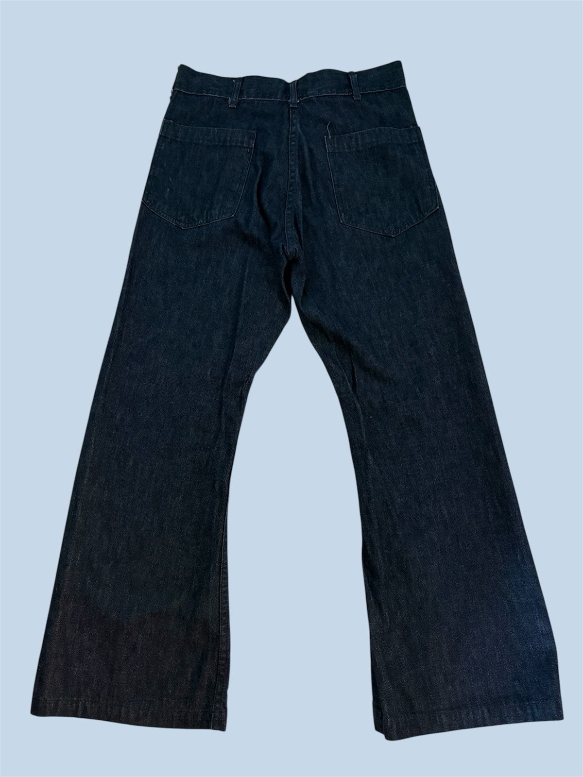 Vintage Seafarer US Navy Utility Sailor Blue Denim Bell Bottom Jeans 30” x 27”