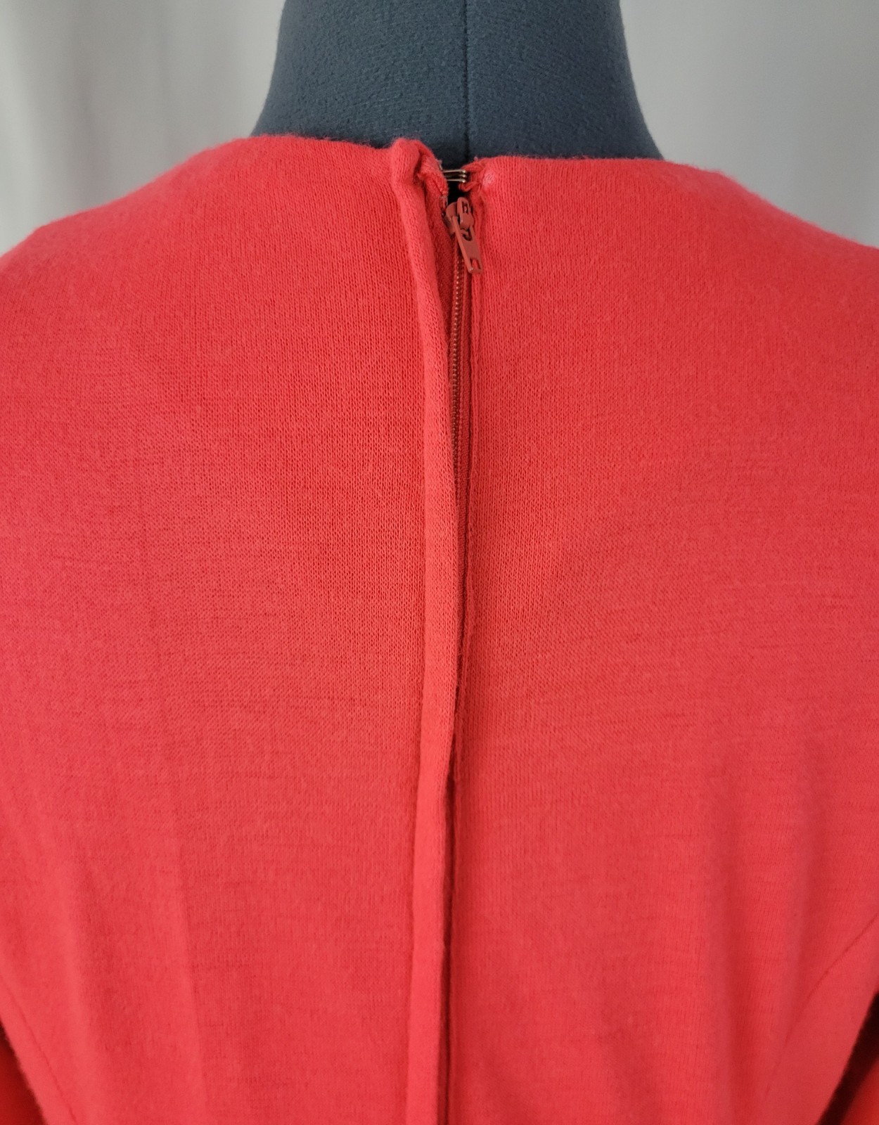 Vintage Lady Carol Coral Knit Princess Seamed Dress w Lining Size MED?