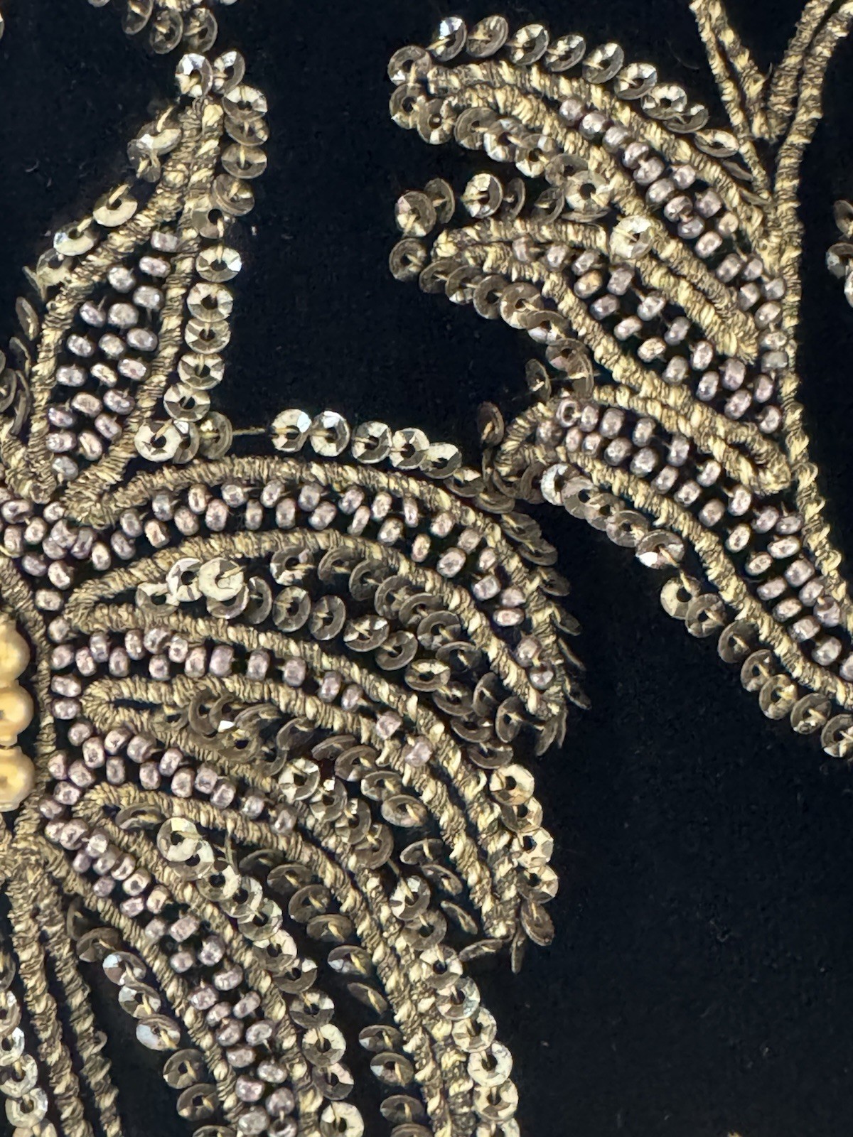 Vintage Neiman Marcus Black Velvet Hand Beaded Sequin Evening Jacket M