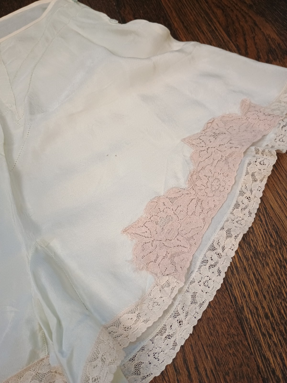 Vintage 20’s/30s Blue Silk & Lace Tap Pants Lingerie Blue XS