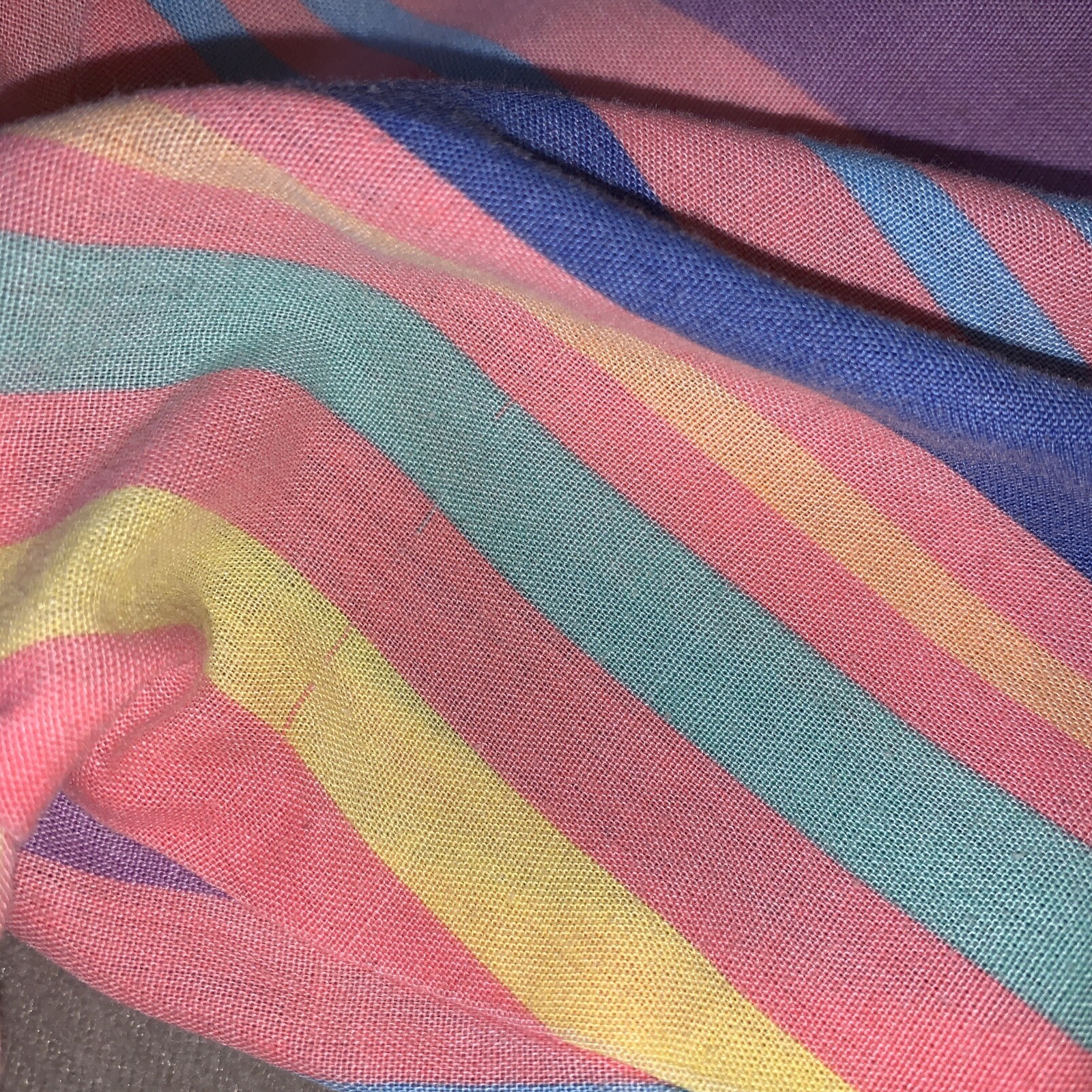 Vintage Button Up 70’s EBER San Francisco Top Pastels Striped Women’s Small ?