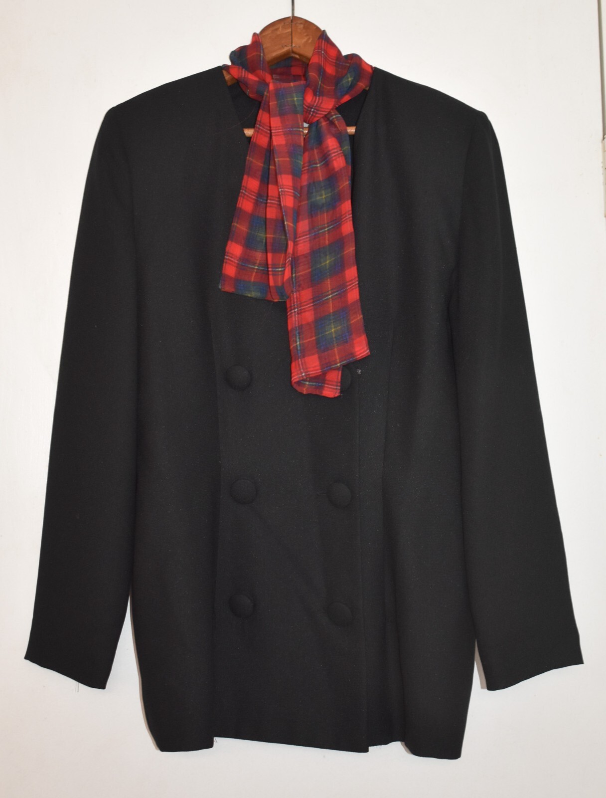 Vtg 1980s Ann Taylor Jacket Top with Scarf Tie Size 6 Shoulder Pads Office
