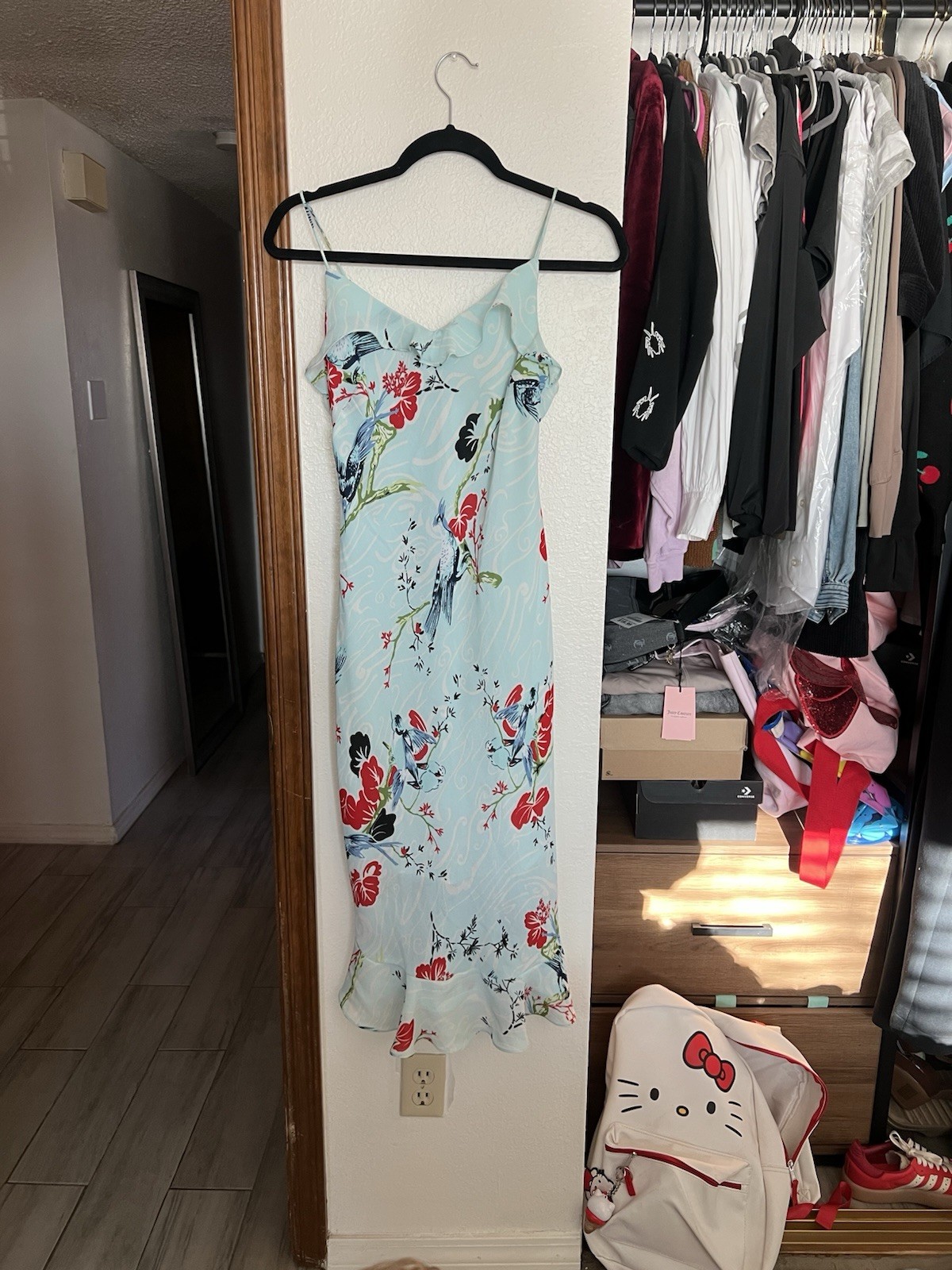 Vintage 90s Dress U by Sharon Size 3/4 Dress Blue Floral
