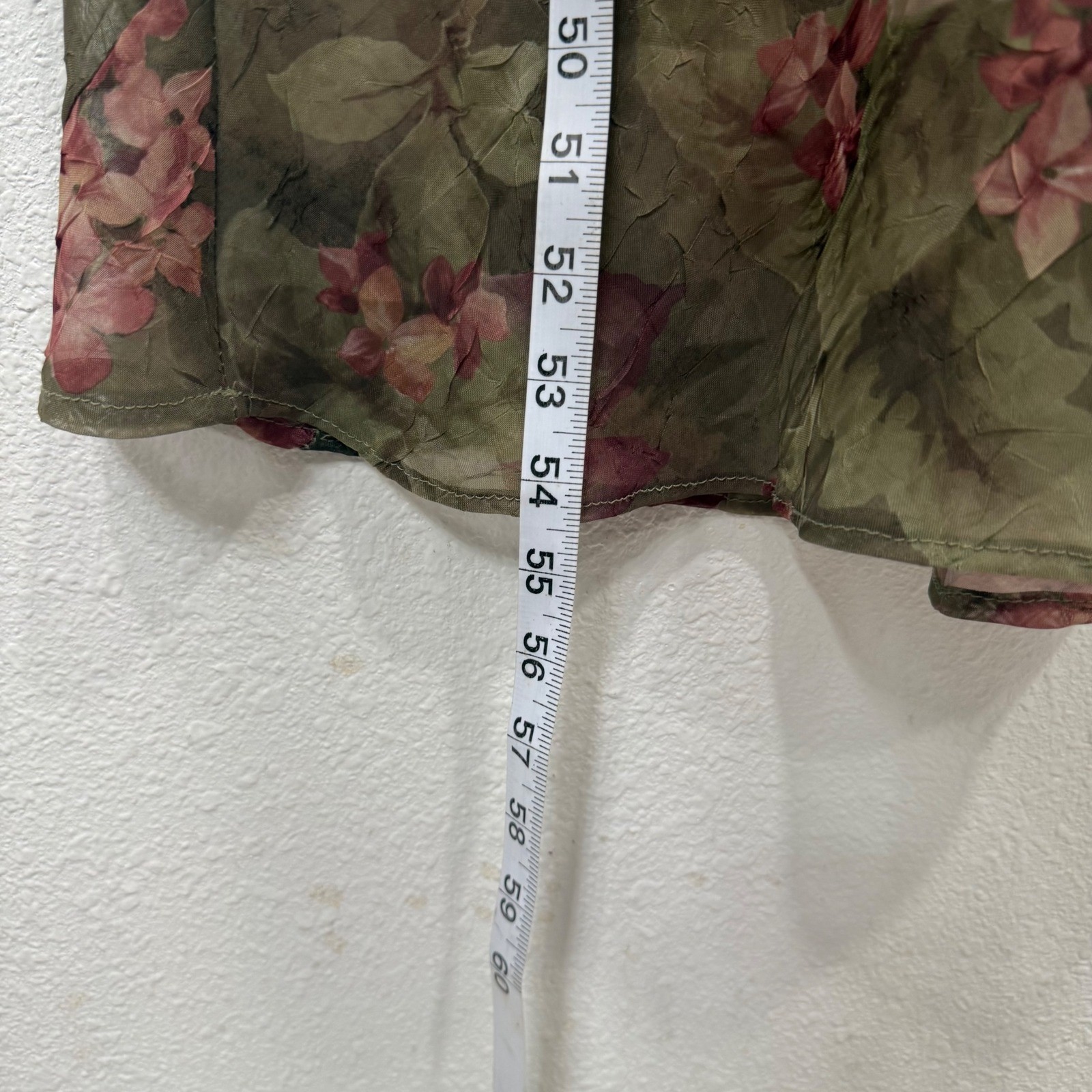 Miss Dorby Vintage Floral Maxi Dress Olive Green Hydrangea Print 12 8663117