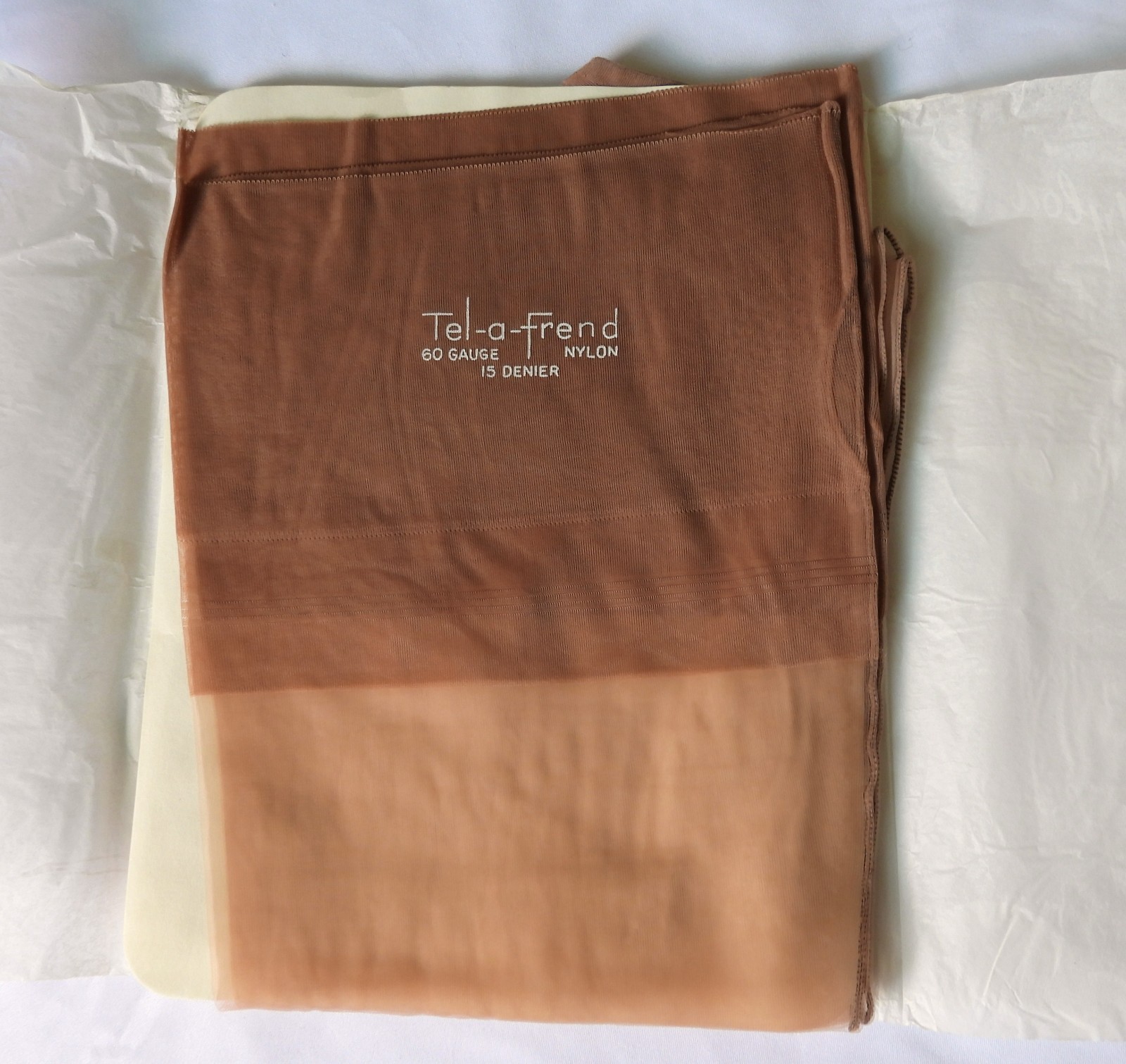 2 Pair NOS Tel-a-Frend Vtg FF Cuban Dark SEAMED Silky Nylon STOCKINGS 9.5 30.5″