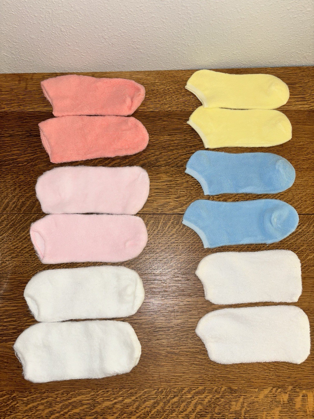 Vintage Set of 6 Brushed Orlon + Terry Loop Ankle Socks Booties Fits 9-11