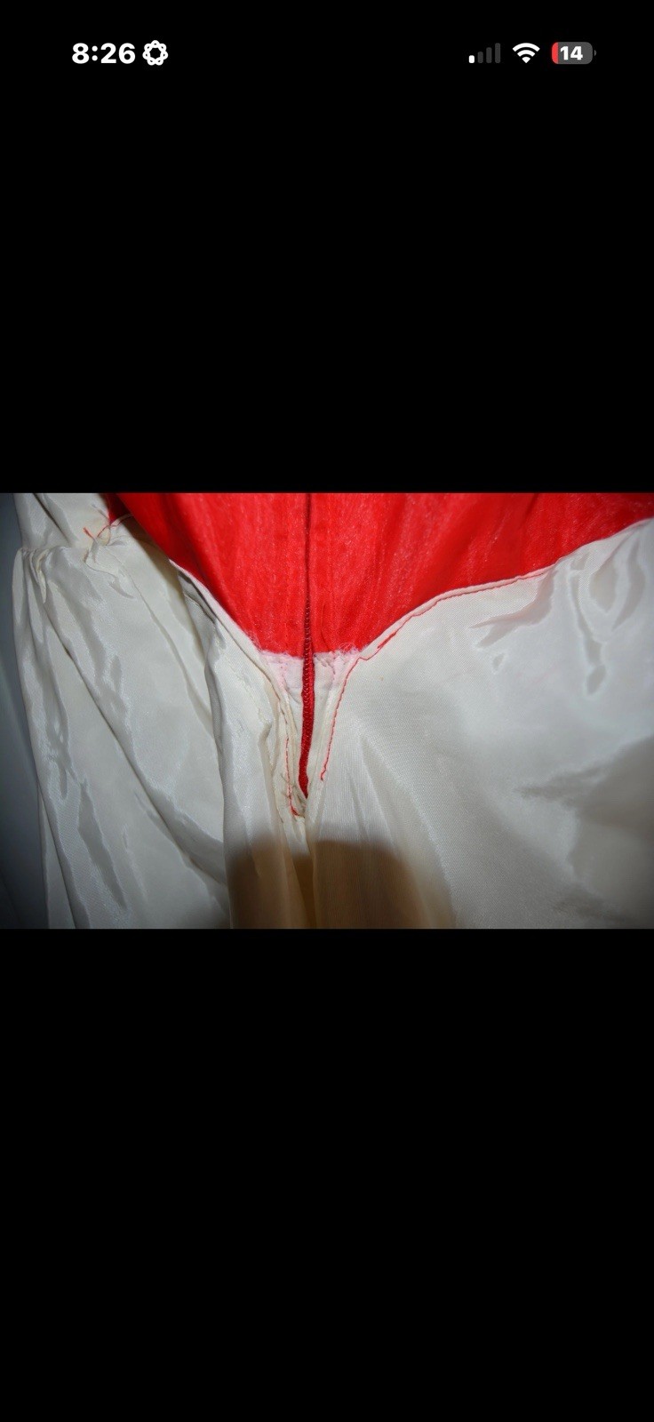 Vtg 80s Alfred Angelo Flirtations dress red/white Annabelle Halloween XS jrs 3/4