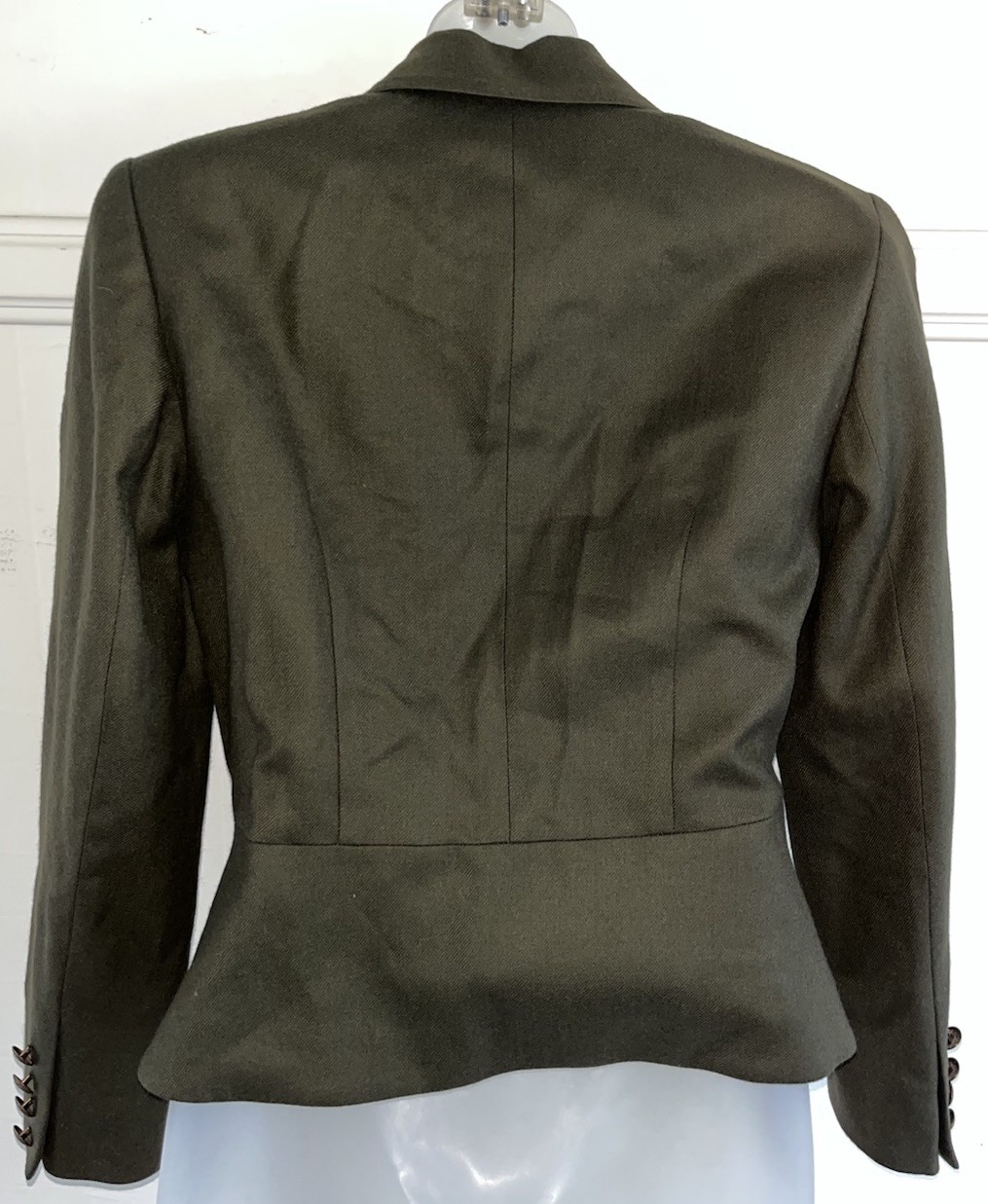 Vtg 90s Pendleton Wool Double Breasted Army Green Military Blazer Jacket 2 EUC!