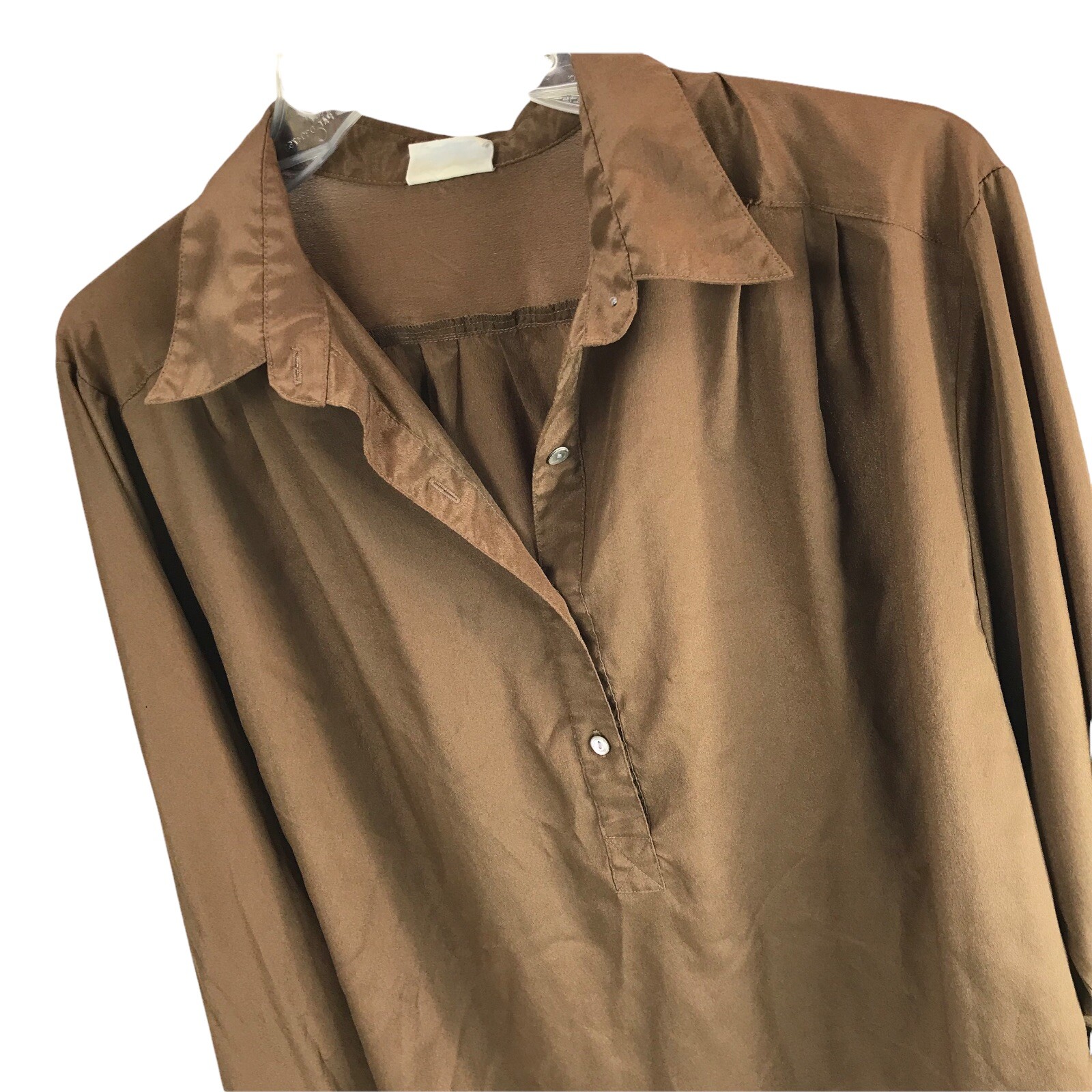 Vintage Secretary Blouse Campus Casuals Brown Size L/XL Top Career Classiccore