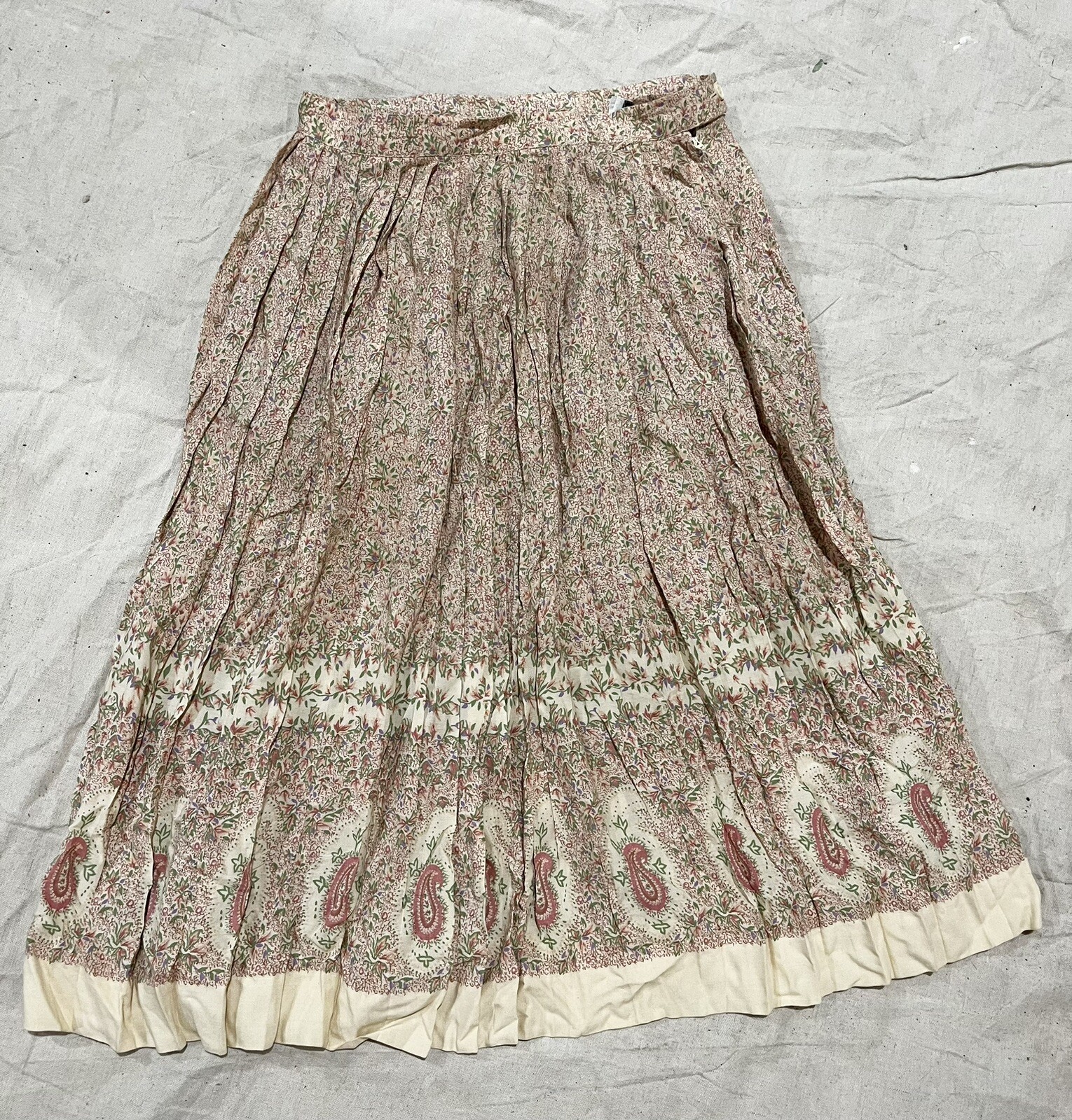 Vintage 80’s Don Sayres for Gamut Skirt Floral Paisley Cottagecore Pleated Midi
