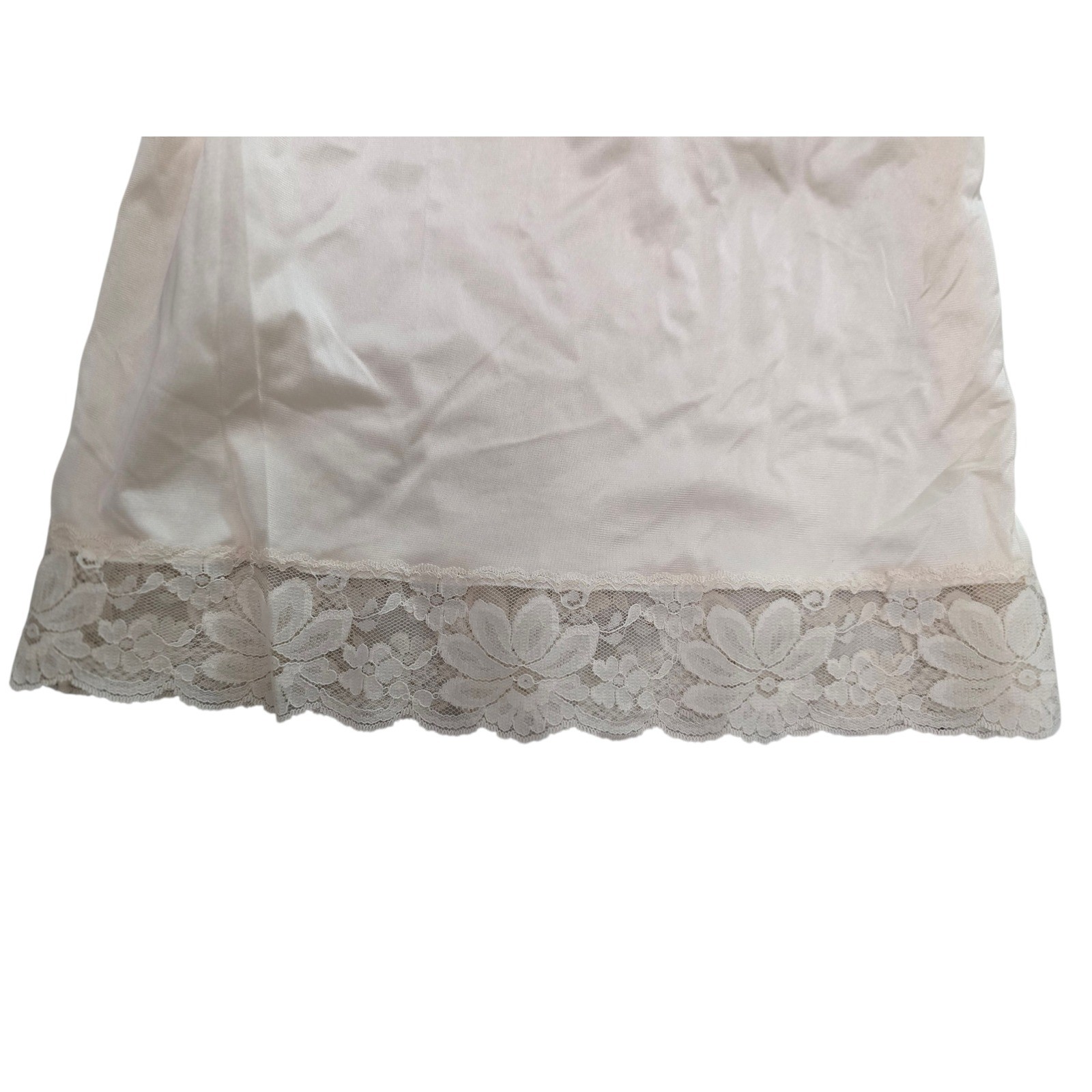 Vintage Lorraine Cream Antron III Nylon Lace Trim Culotte shorts Slip Large USA