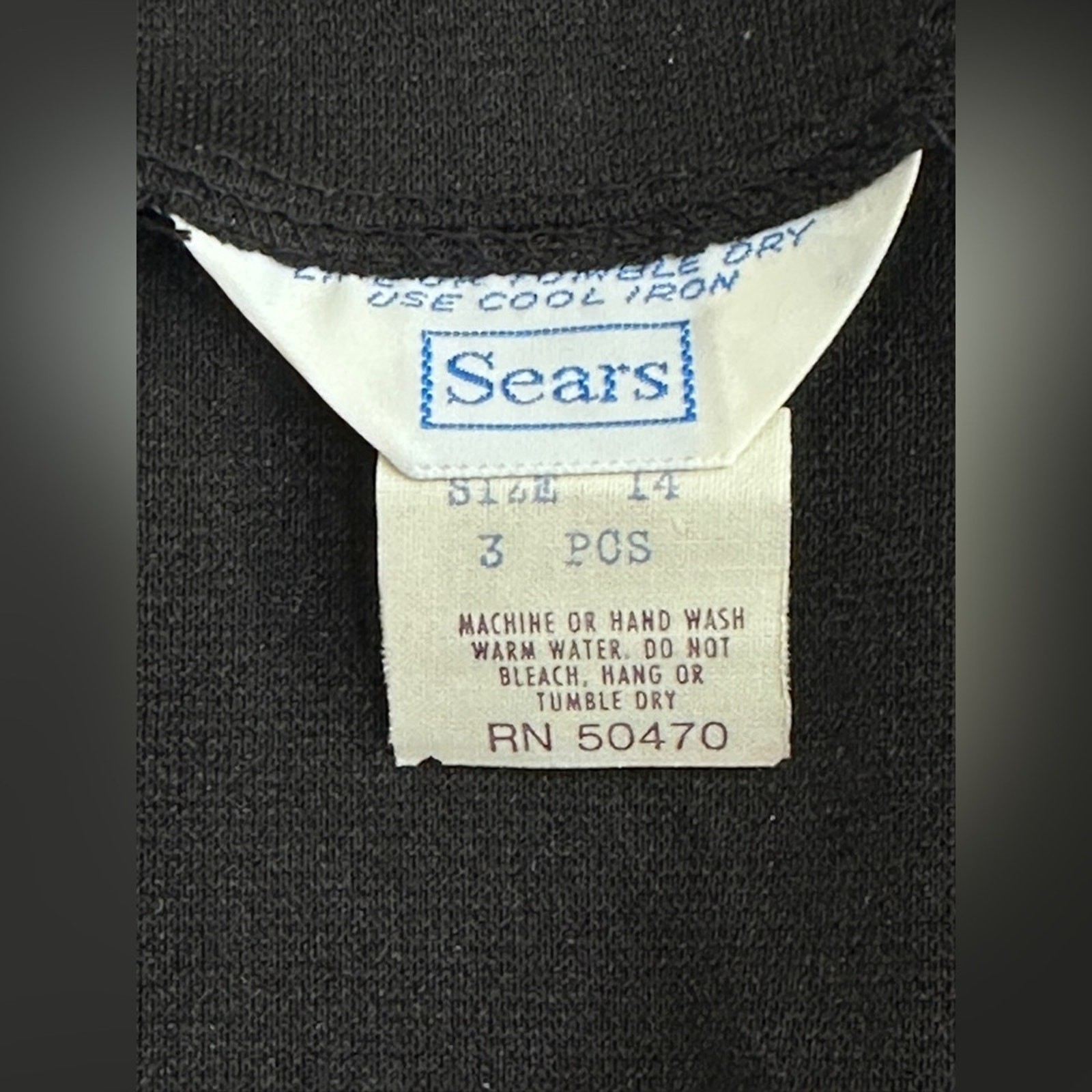 VTG Sears Black Open Weave Cardigan Jacket M L 14 Grannycore 70s Mod Church