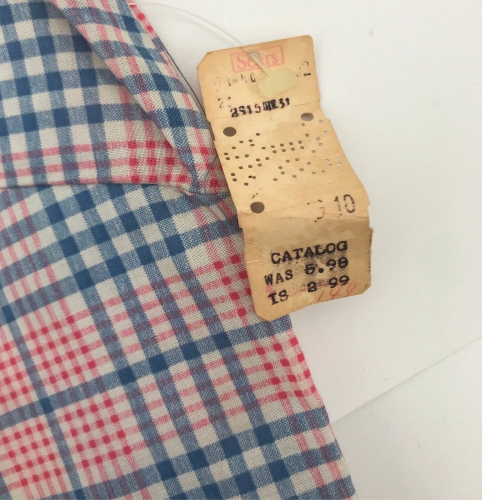 Sears Vintage Perma Prest Plaid Sleeveless Double Brest Dress 10 Original Tags