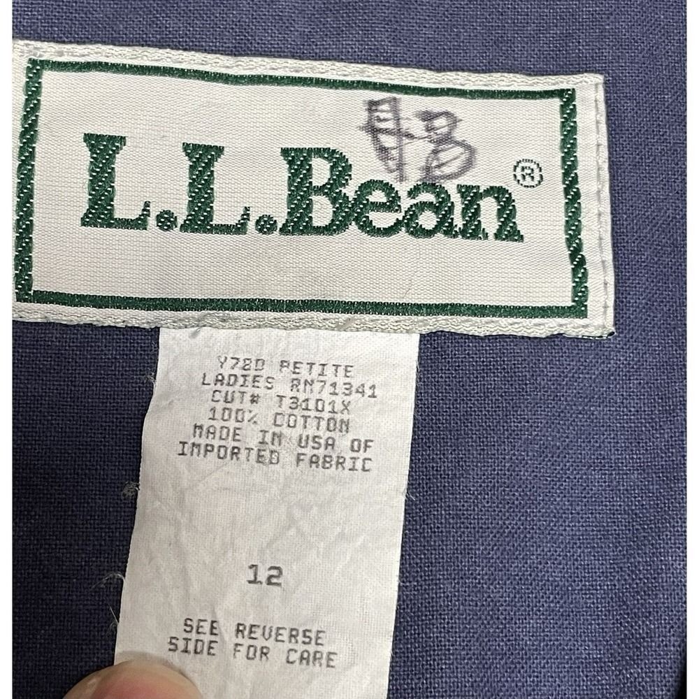 L L Bean Jacket Size 12 Petite Button Up Coat Blue Women’s Vintage y2k