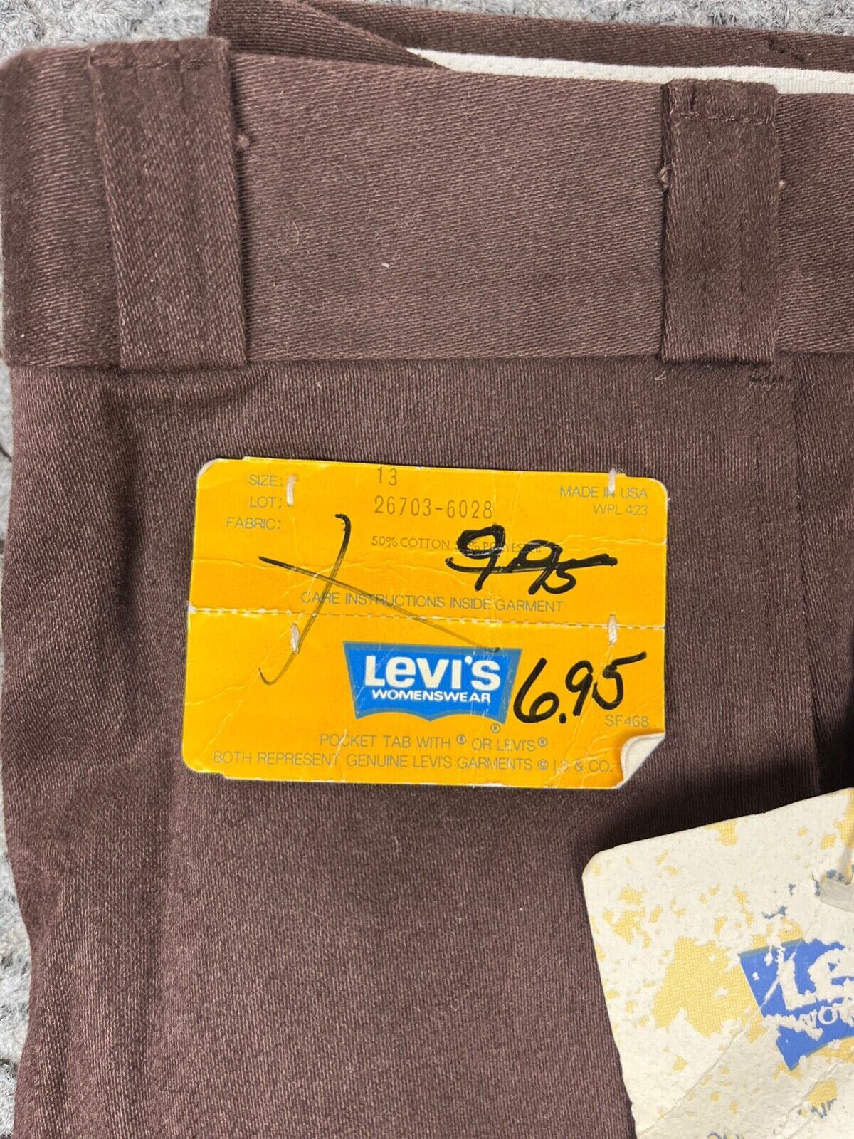Vintage 70’s Levi’s Womenswear Slacks Size 29×34 Brown Classic Adult NOS