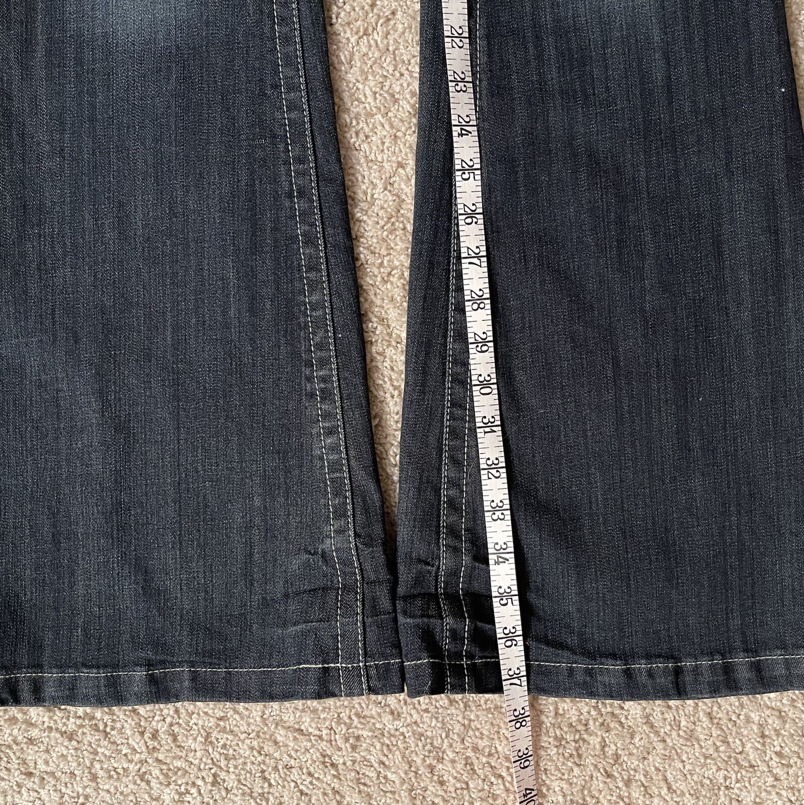 Tall Girls Vintage Side Button Mid Rise Flare Jeans by Foxy -37” Inseam – Size 6