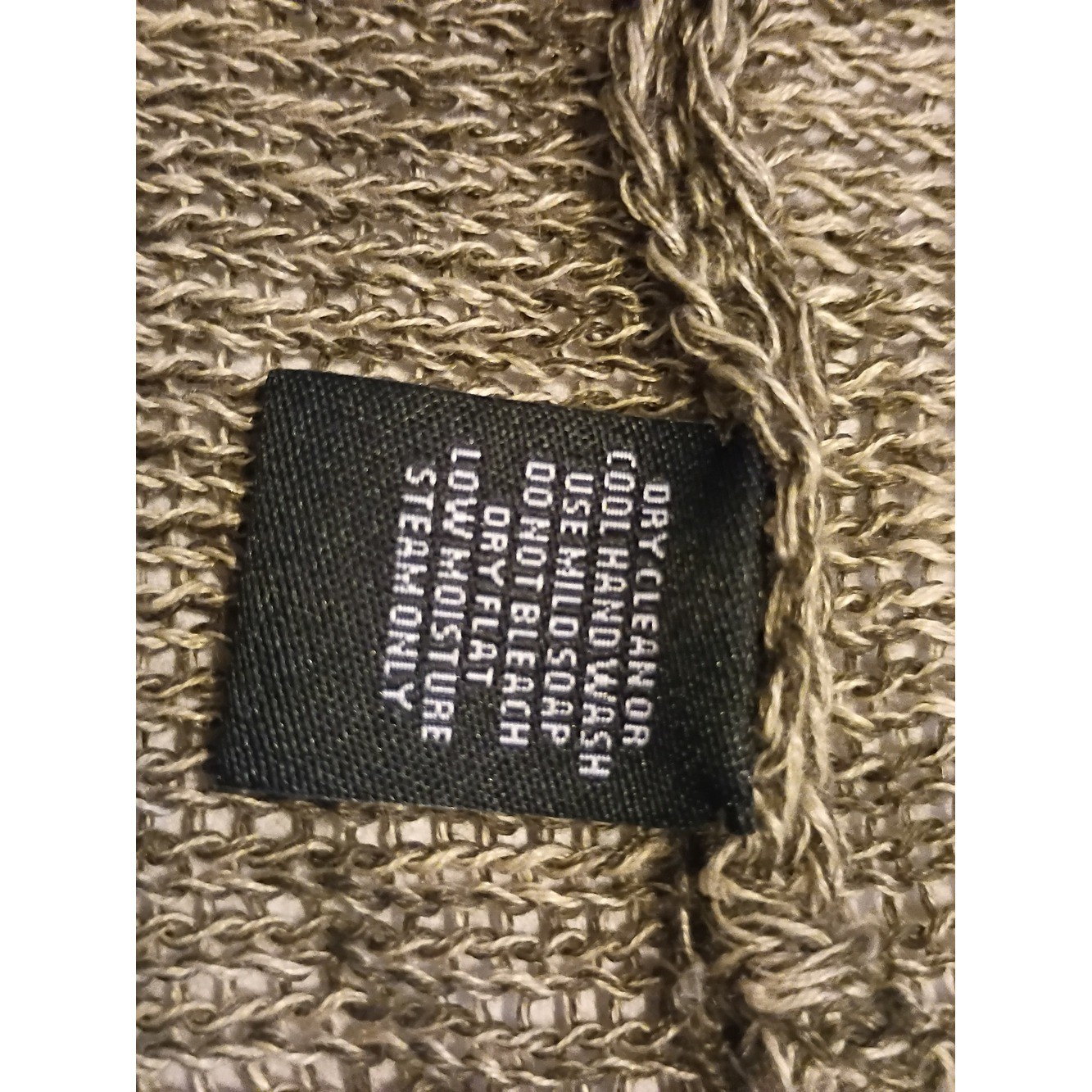 Christopher Fischer Open-Front Knit Cardigan Sweater – Olive Brown Linen Sz L