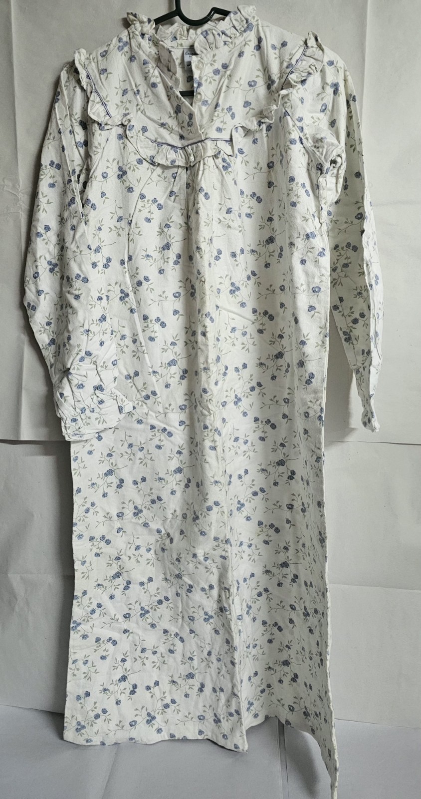 Vintage Cascade Blues Floral Prairie Nightgown XS New Old Stock Cottagecore
