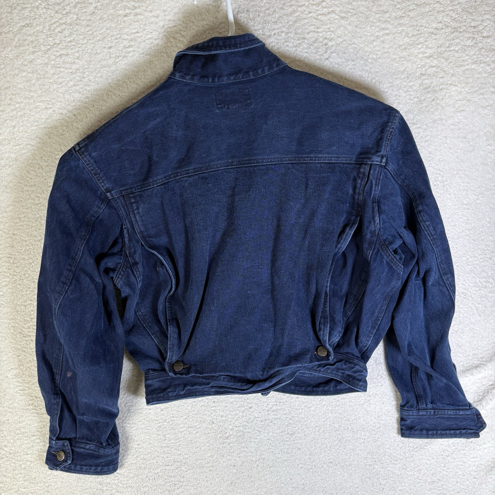 Vintage 90s Marithe Francois Girbaud Cropped Denim Jacket Womens Large Blue