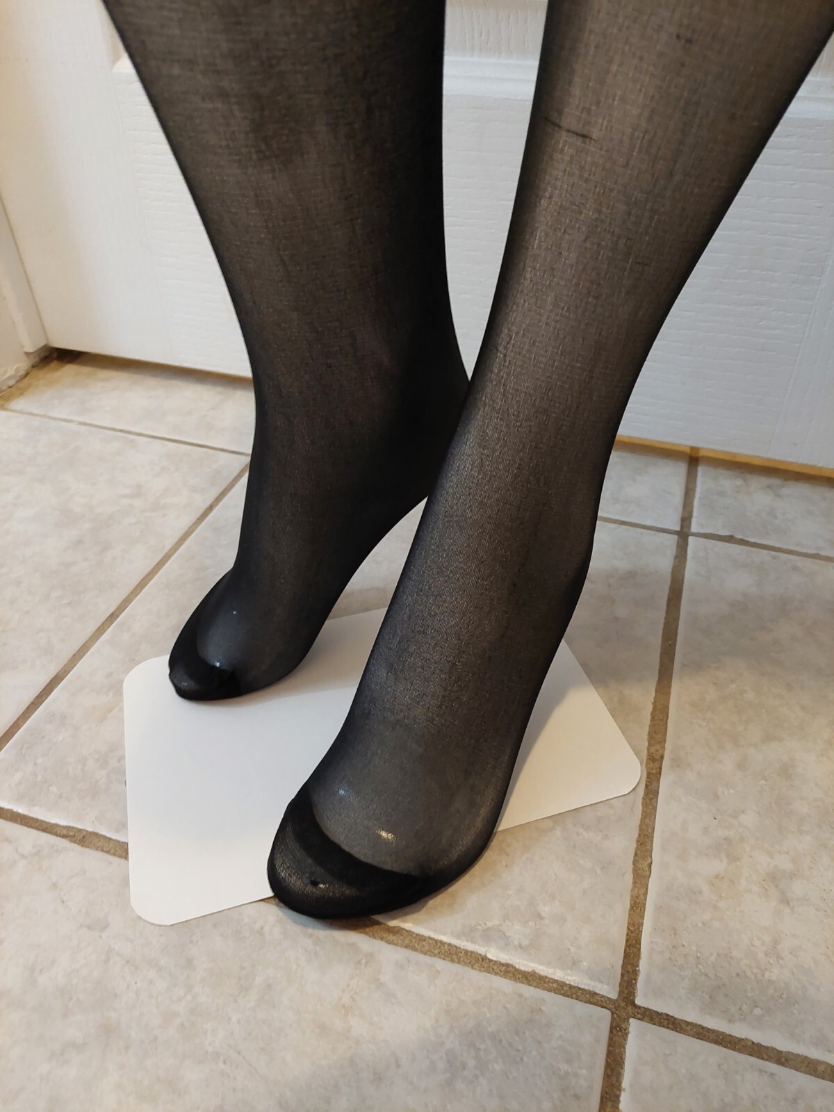 Vintage Pantyhose 1 pairs Penningtons Queen Size 5X Color Black Reinforced toe