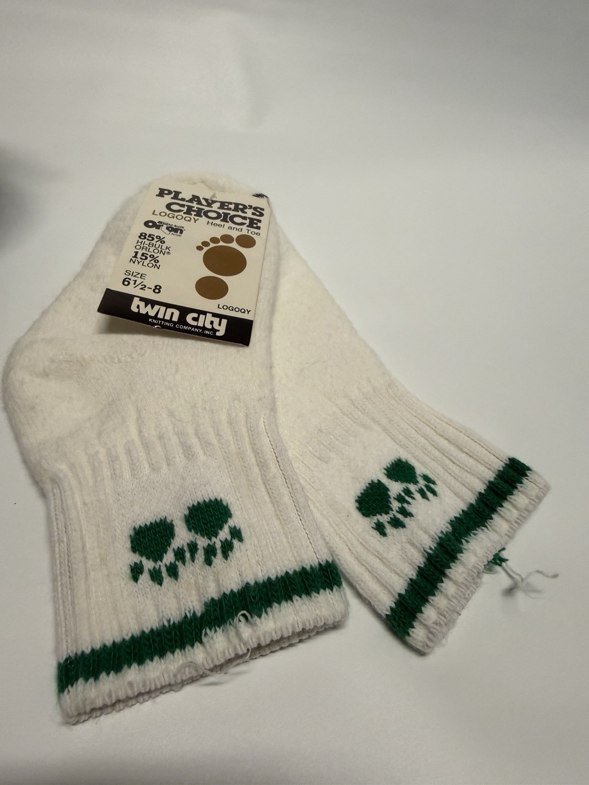 VTG Girls Cheer Socks Ankle 6.5-8 Low Cut USA 70s 80s Acrylic Tigers Bears.