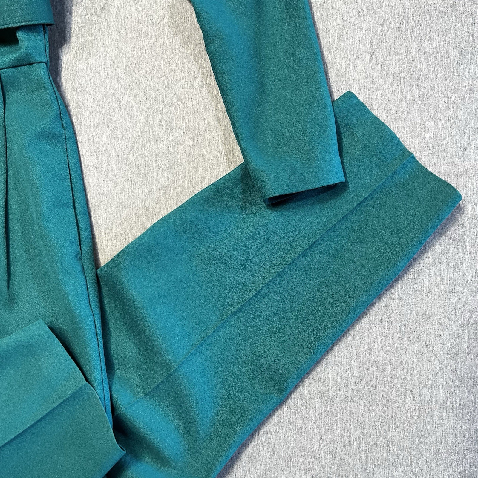 Vintage 80s Teal Power Jumpsuit Belted USA Made Joan Walters Petite 80s tailored