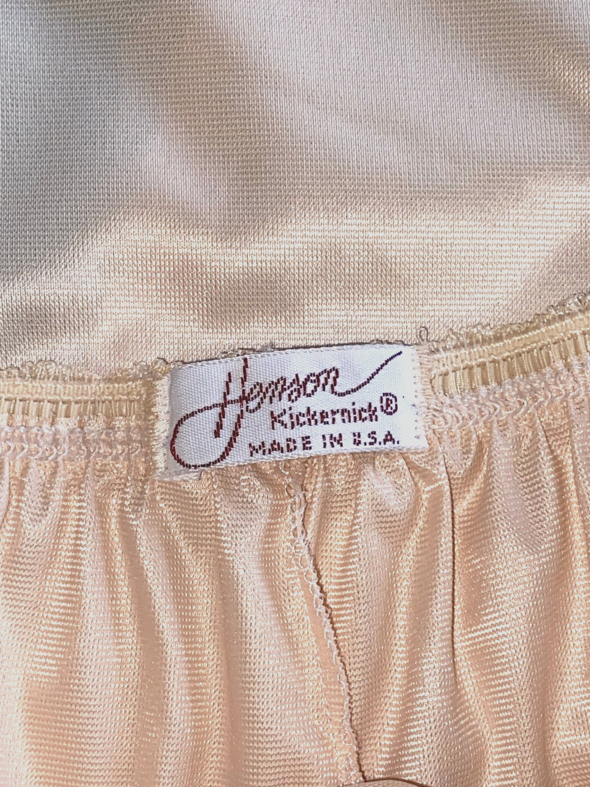 Henson Kickernick Vintage 'The Wrap’ Hi Slit Midi Half Slip Nylon Nude Petite px