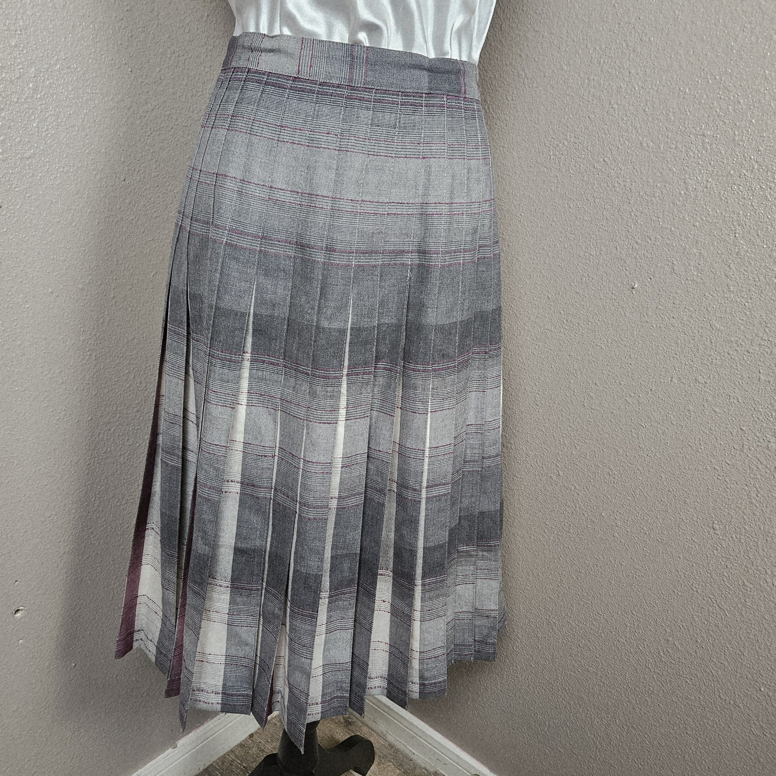 Academia Librarian Chic Pendleton Pleated Wool Maxi Skirt 10 Plaid Vtg 90s USA