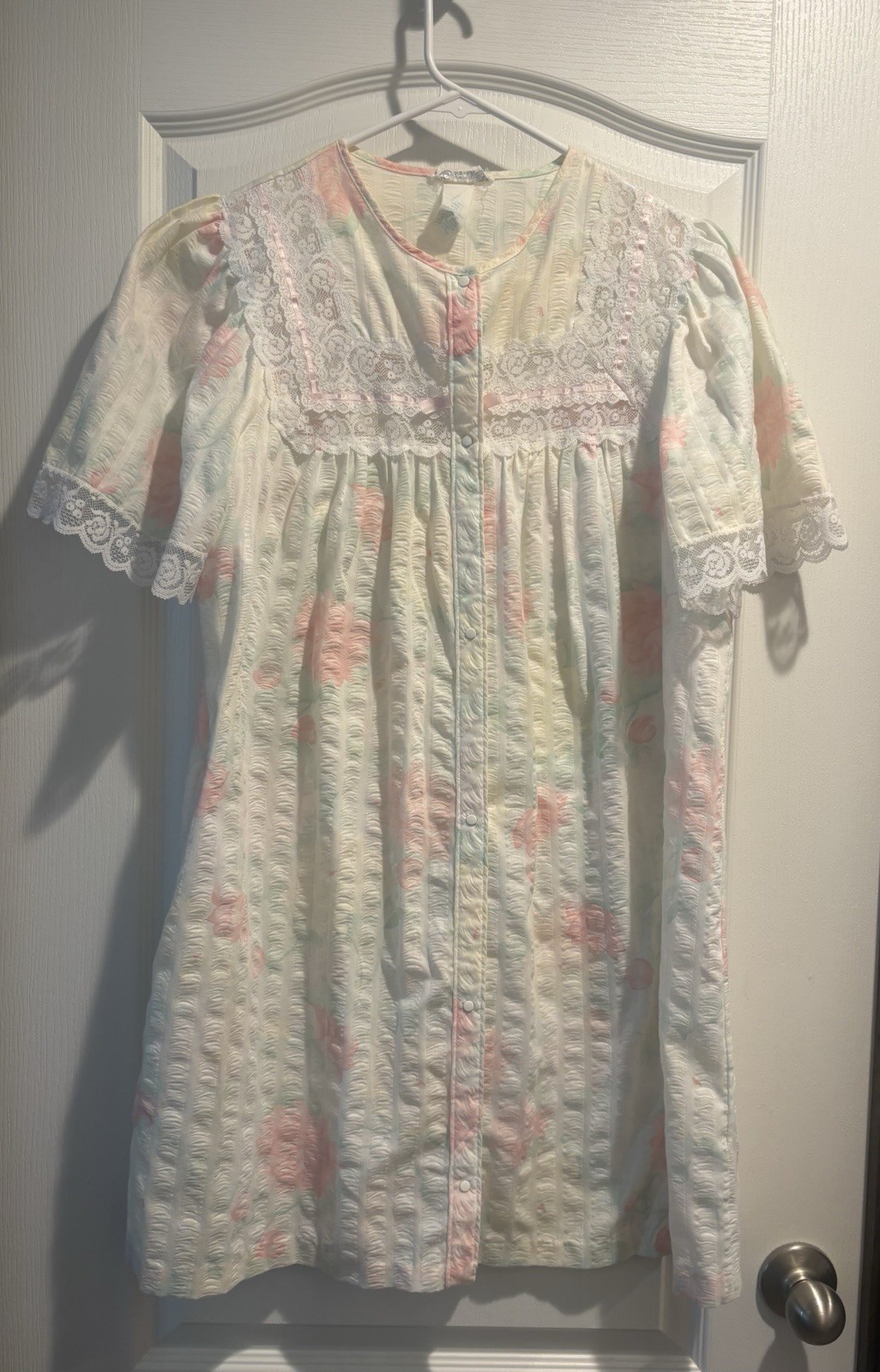 Vintage Komar Floral House Nightgown Lace Prairie Grandmacore Cottagecore Sz S