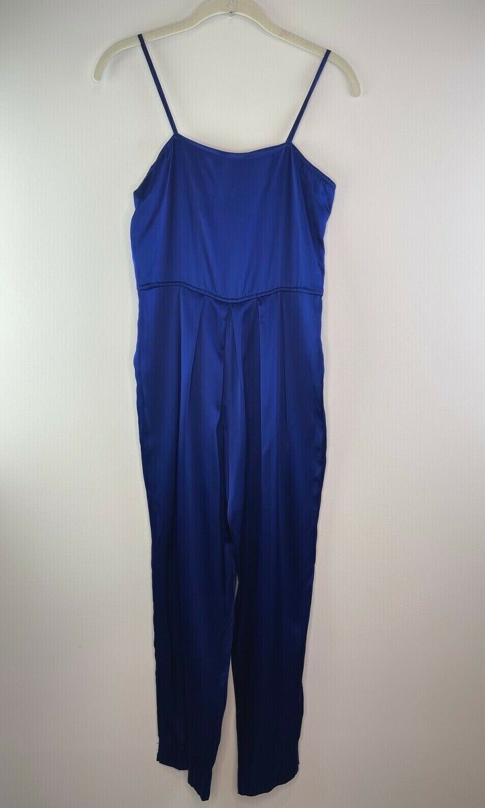 Vintage 1980’s MAGGY LONDON Jeannene Booher Royal Blue Silk Jumpsuit 2 VTG