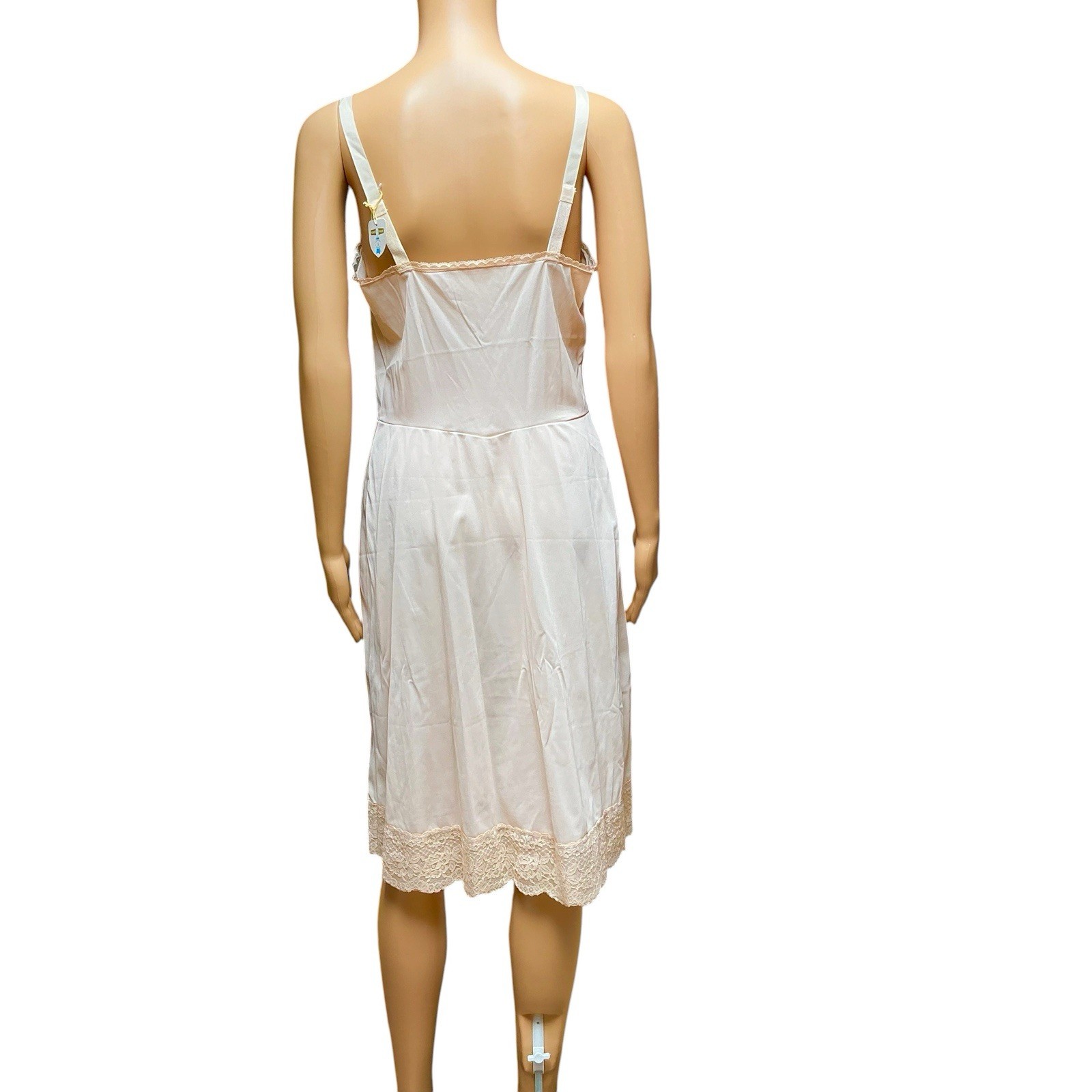 Sears Charmode Nylon Full Slip Lace Cream Coquette Grandmacore Dress Size 36 New