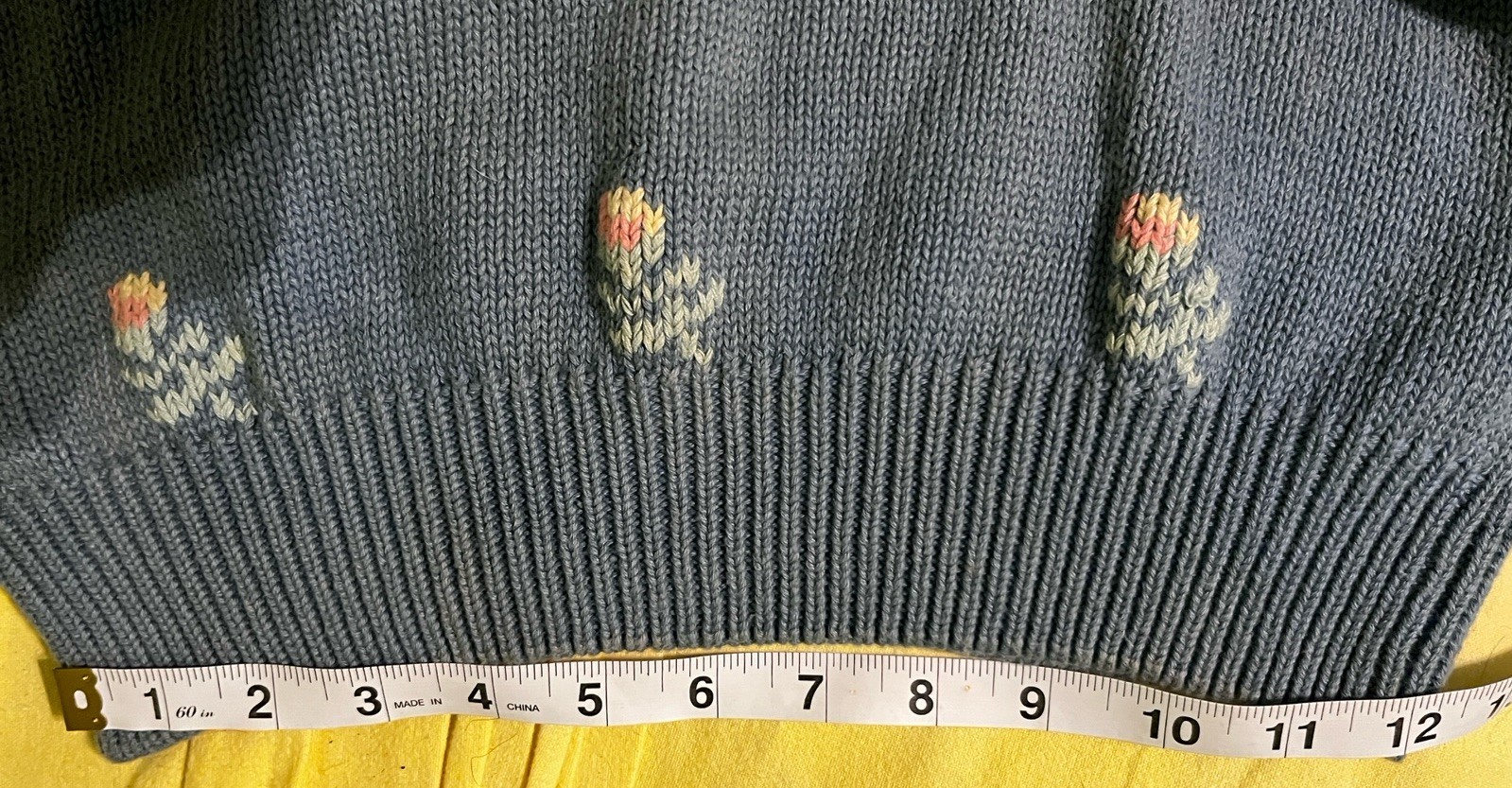 Cambridge Spirit Sweater, Women’s M Blue Floral Lace Grandma Cottage Core Fairy