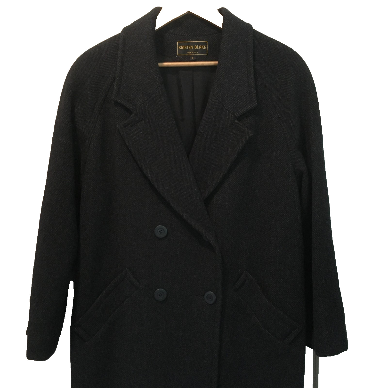 Kristin Blake 100% wool long coat 100% acetate Vintage size 6 Ladies USA Made