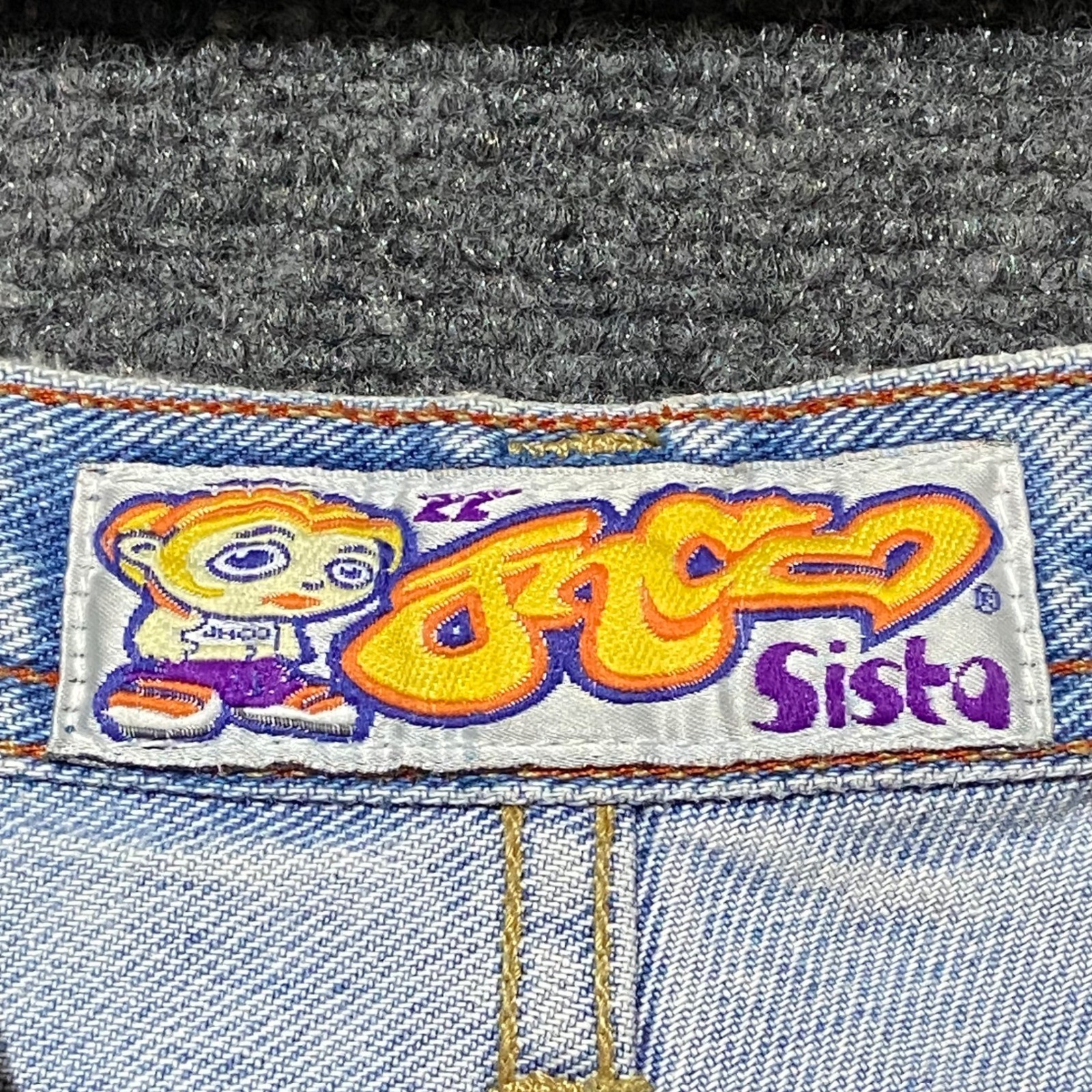 Vintage JNCO Sista Girlie Stuff Wide Leg Jeans Light Wash 90s Skater Size 7 USA