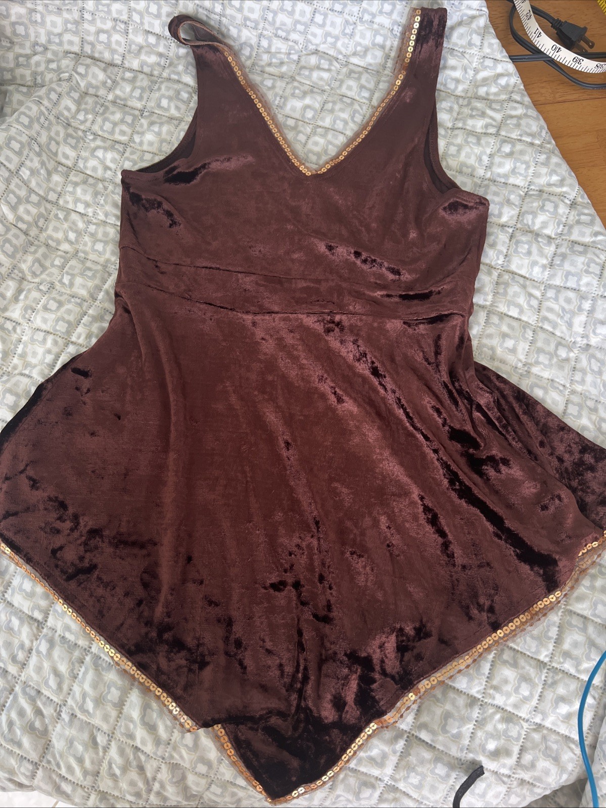 Vintage Express, Brown, Gold Sequins And Beads, Boho, Summer Top, Sz S. Sweet!