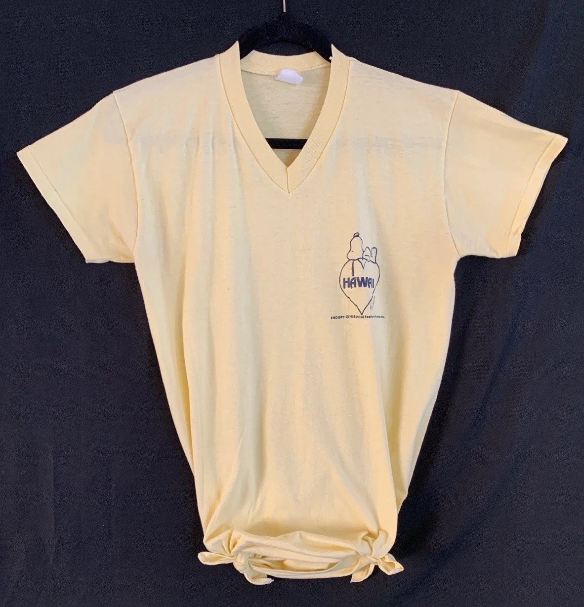 Vintage 1958 Women’s Snoopy Heart Hawaii T-shirt With Side Ties – cotton – S/M