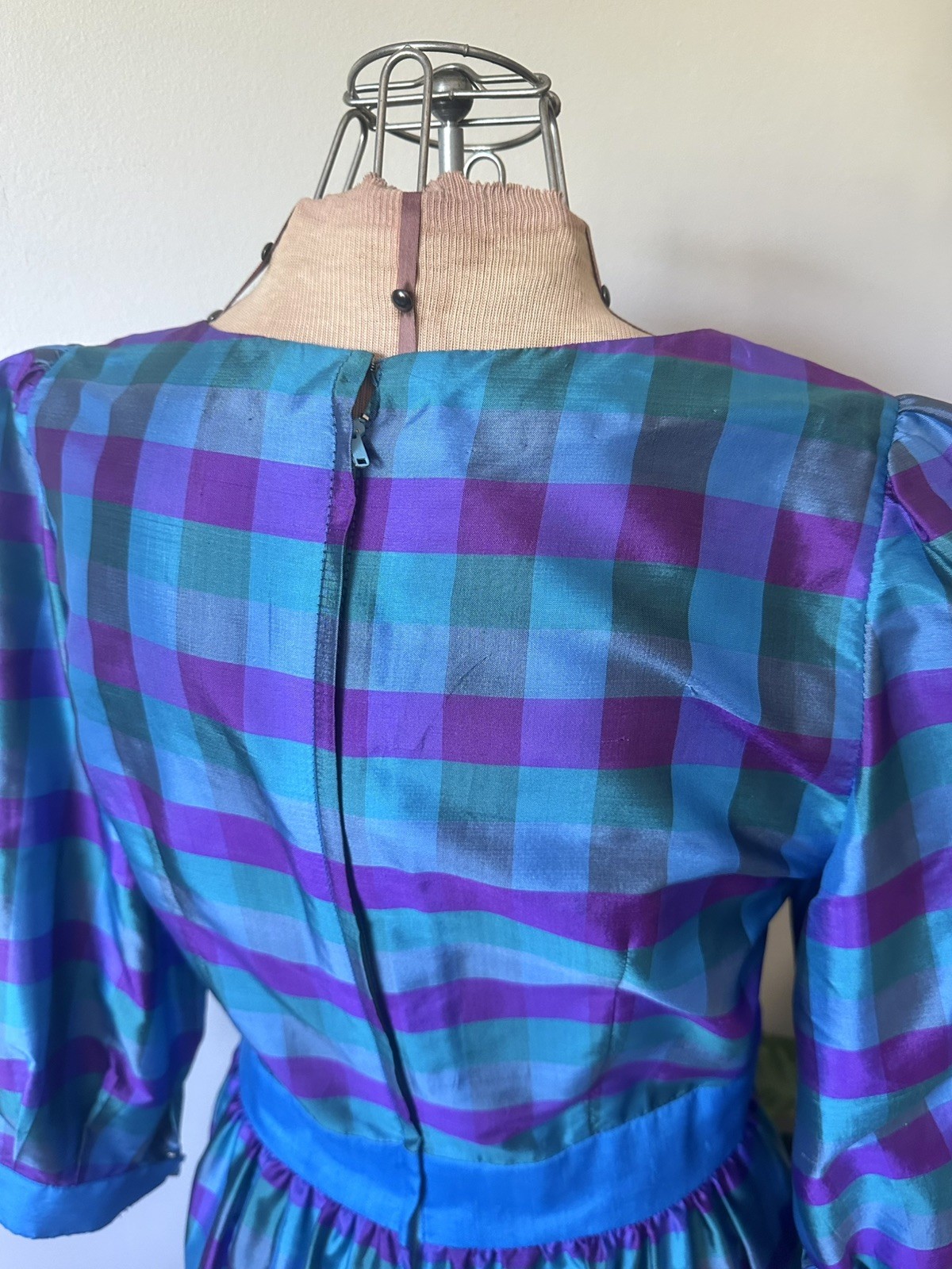 Vintage 60’s Gingham Thai Silk Dress