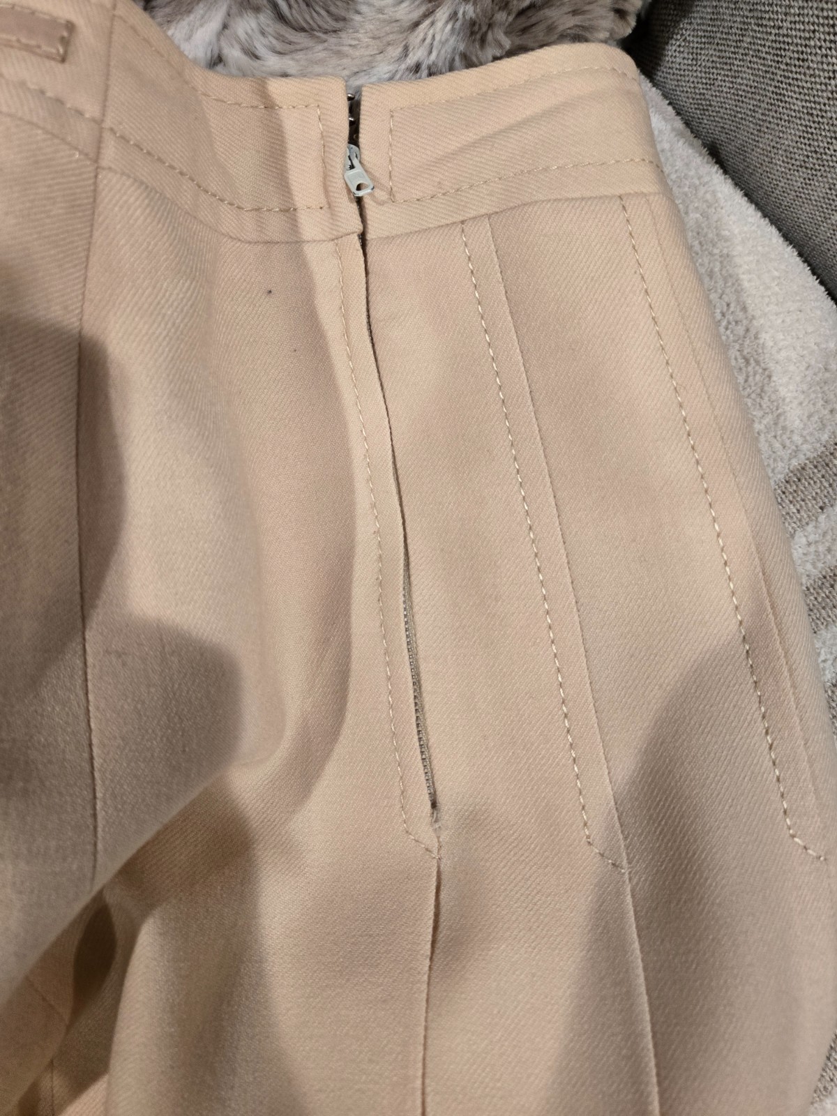 Vintage Celine 70s Wool Horsebit Beige Pleated Skirt size 40