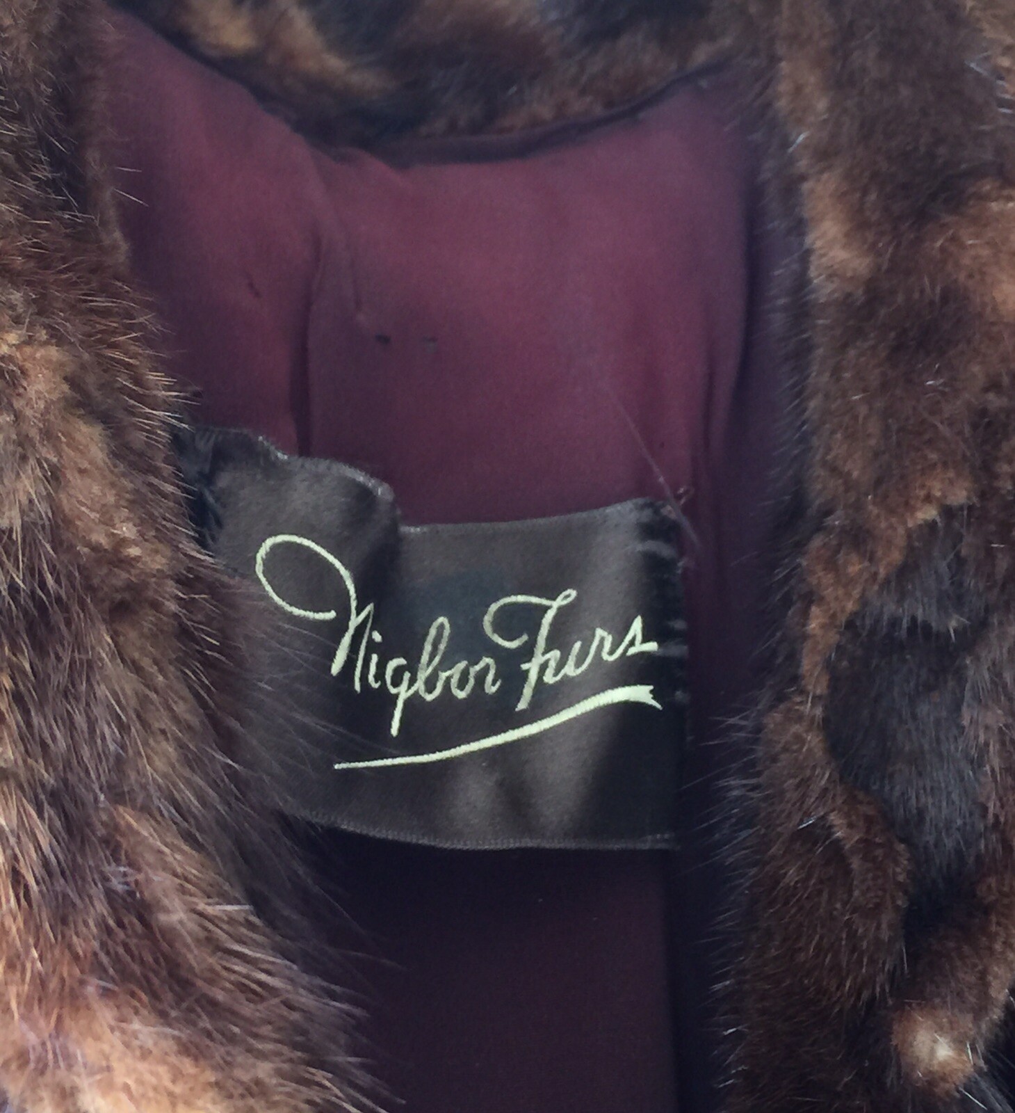 VINTAGE BROWN FUR COUTURE EVENING COAT ELEGANT WINTER WEAR MIDCENTURY DESIGN XL