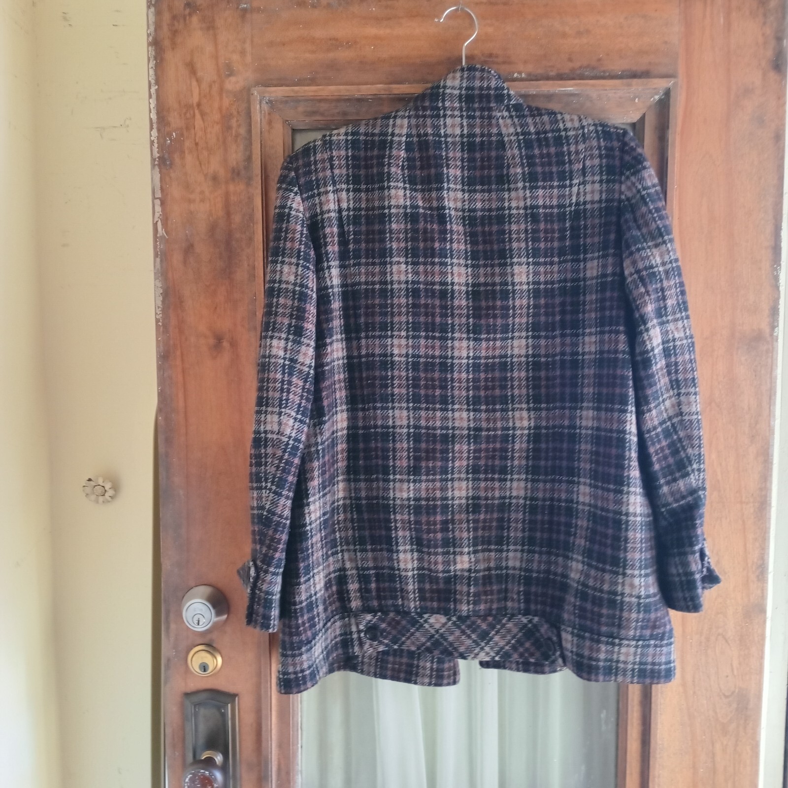 Vintage 80s Mr. Jax Navy Plaid Blazer Jacket 8