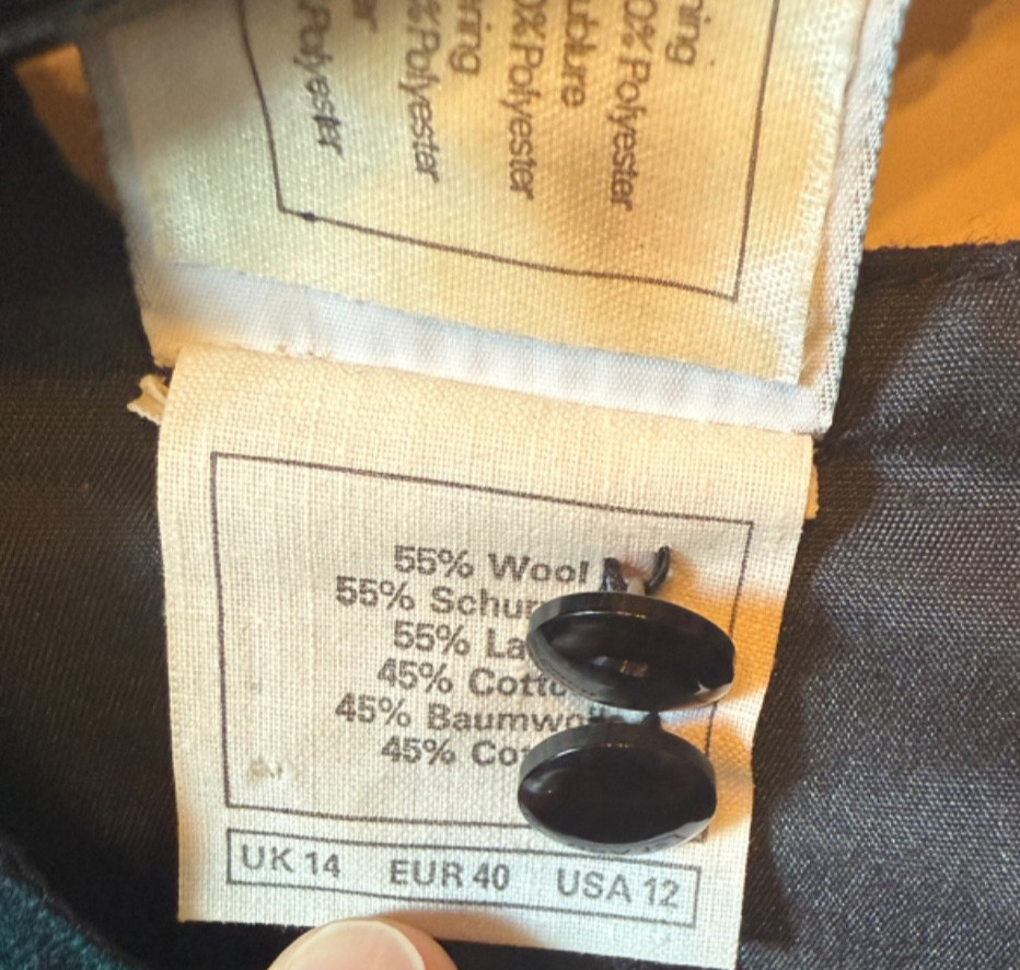 VINTAGE LAURA ASHLEY BLACK WATCH WOOL BLEND DRESS SZ UK 14 US 12 MIDI LENGTH