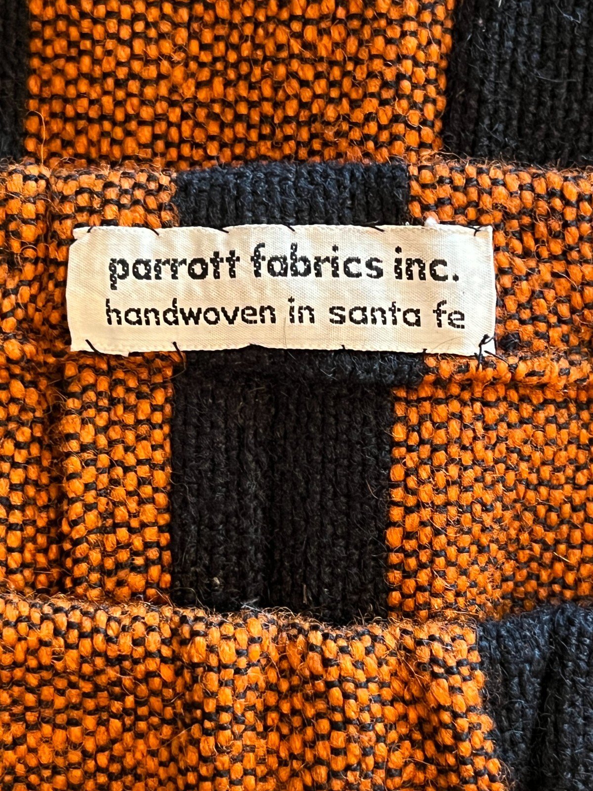 Alice Kagawa Santa Fe NM Skirt Parrott Fabrics Handwoven Wool Striped Vintage