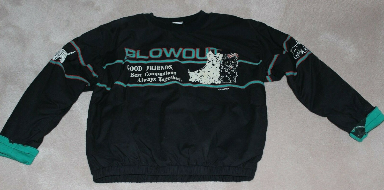1988 BLOWOUT L.A. Puffy Sweatshirt with Scottie Dogs Reversible 100% Cotton