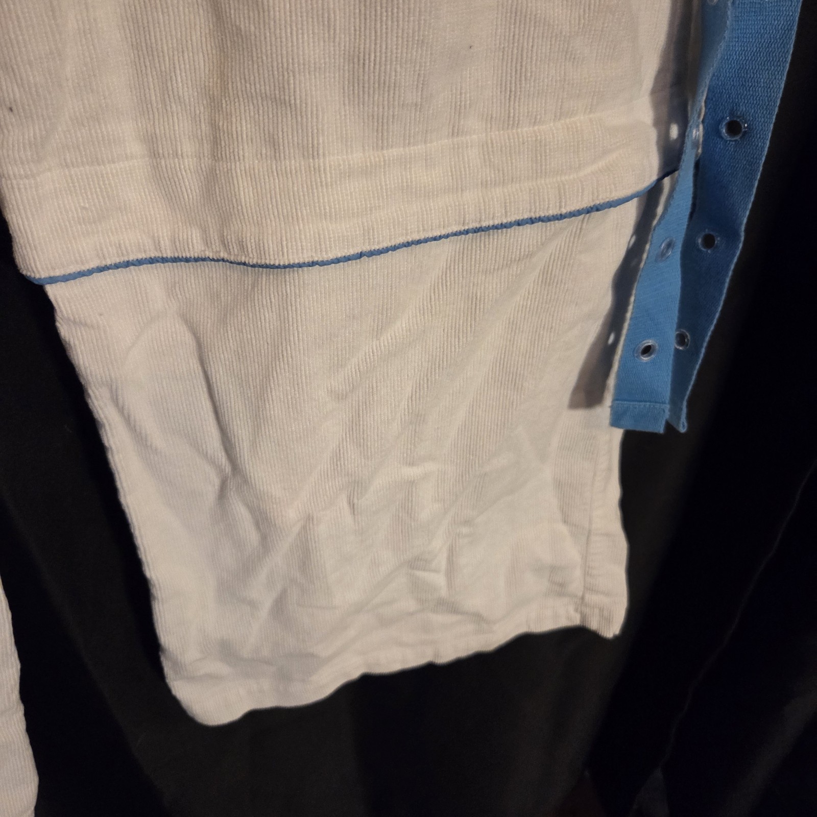 Vintage 90s Y2K Buggirl White/Blue Cords Baggy Wide Leg Pants Skater Rave Sz L