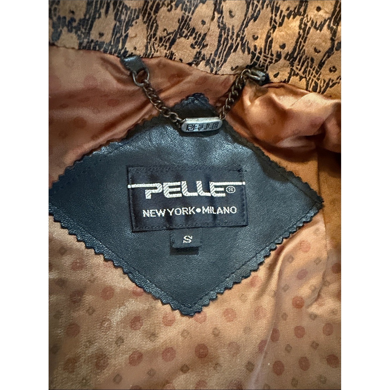 Vintage Pelle Pelle Milano NY Black Leather Jacket Brown Accents 80s 90s Street