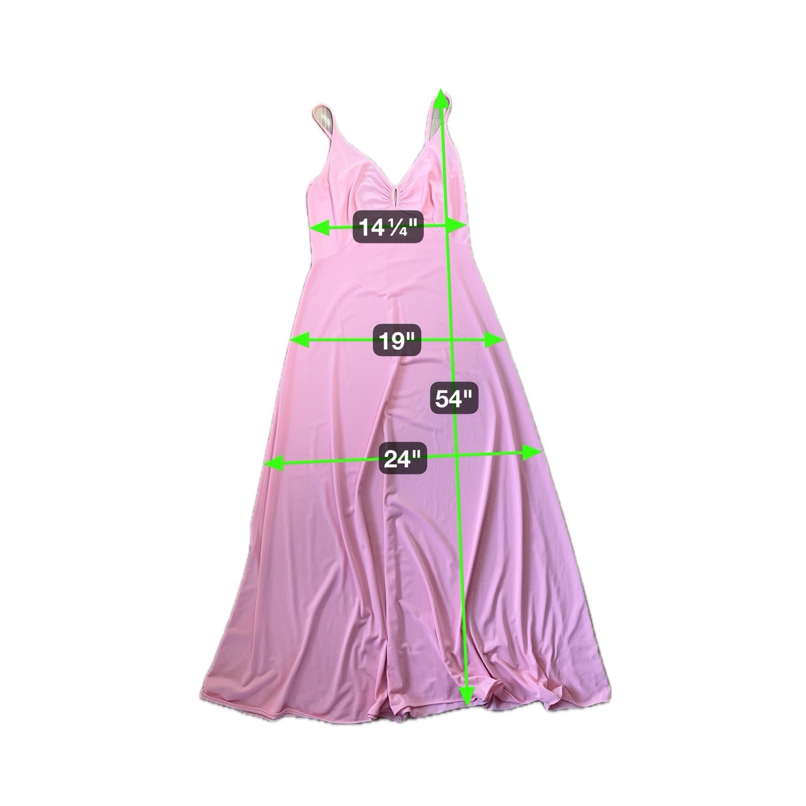 Vintage 1970s Pink Maxi Dress – Sleeveless Flowy Gown – Size XS/S